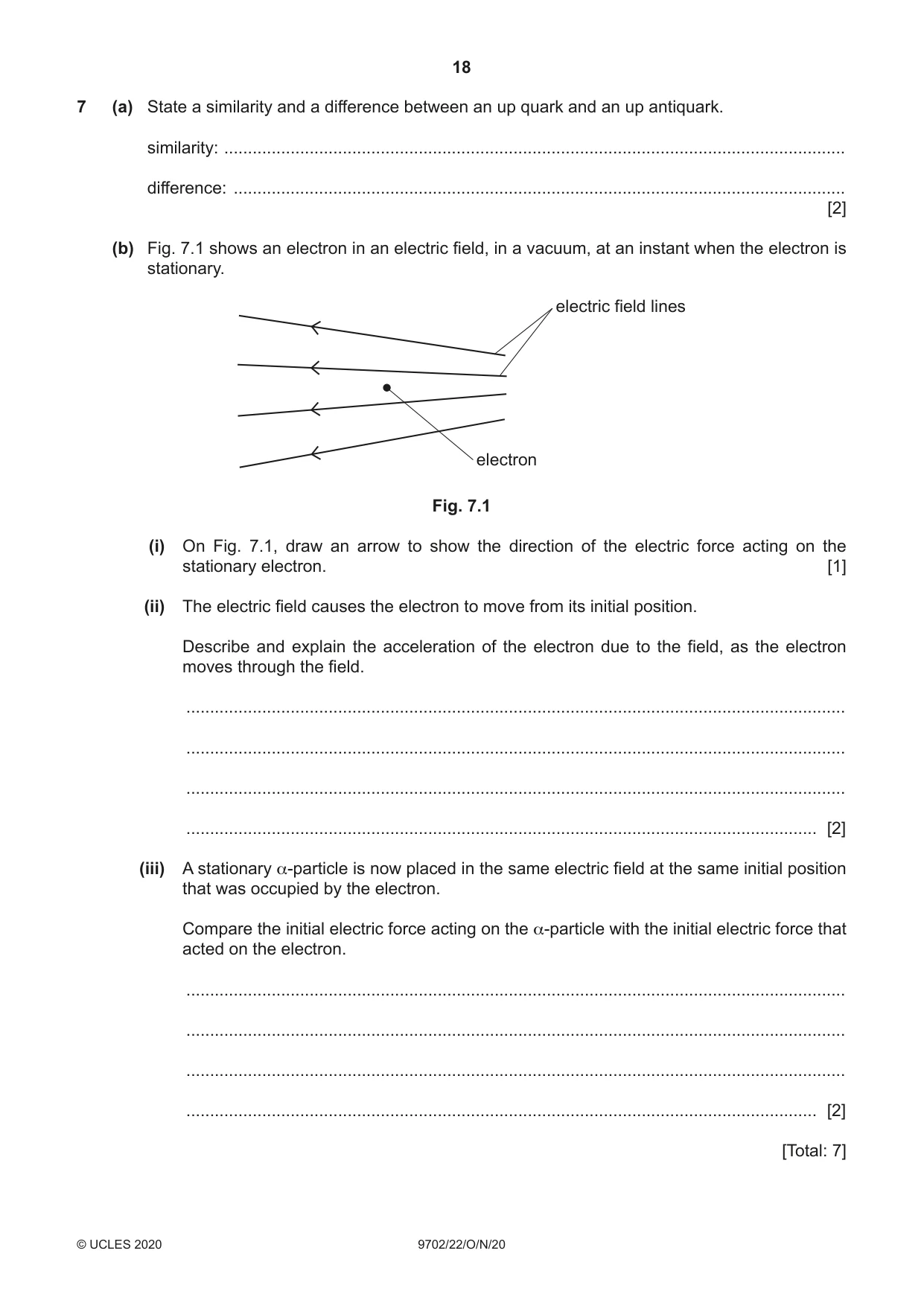 Cambridge A Level Physics 9702 2020 Oct/Nov Paper 2 · Variant 2 question paper, page 18 of 20