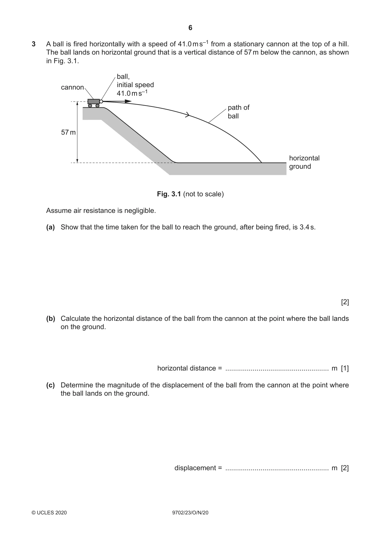 Cambridge A Level Physics 9702 2020 Oct/Nov Paper 2 · Variant 3 question paper, page 6 of 16