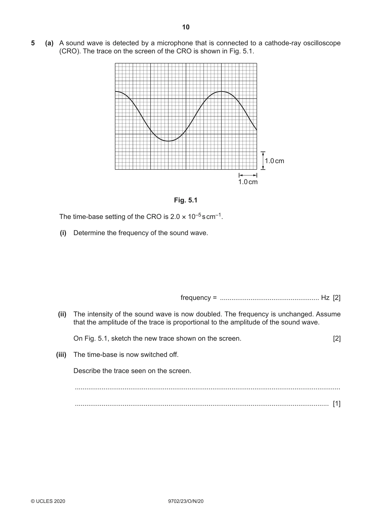Cambridge A Level Physics 9702 2020 Oct/Nov Paper 2 · Variant 3 question paper, page 10 of 16