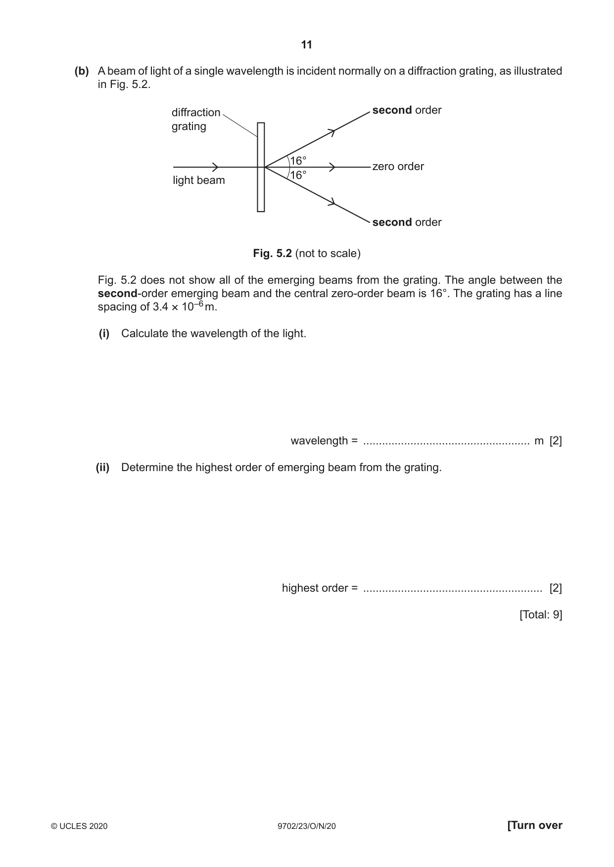 Cambridge A Level Physics 9702 2020 Oct/Nov Paper 2 · Variant 3 question paper, page 11 of 16
