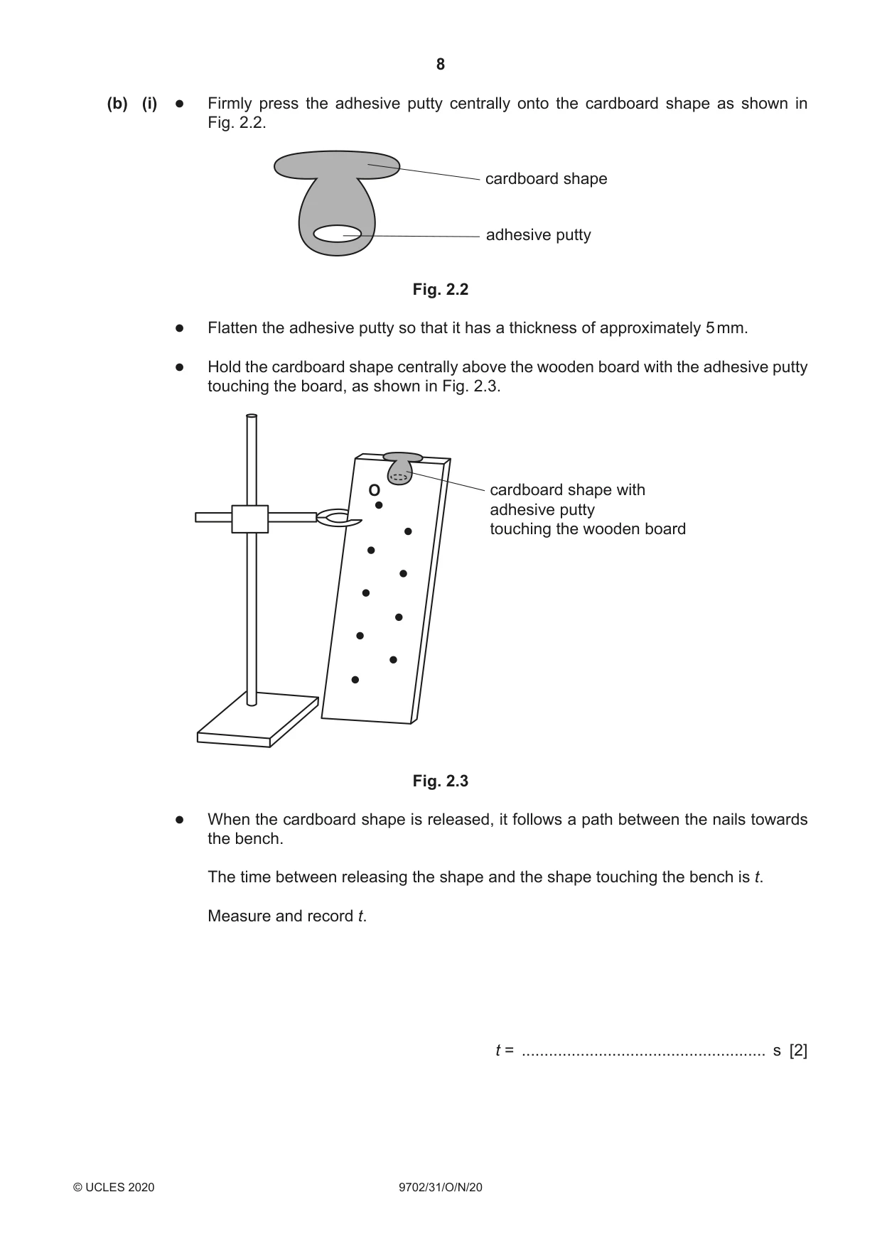 Cambridge A Level Physics 9702 2020 Oct/Nov Paper 3 · Variant 1 question paper, page 8 of 12