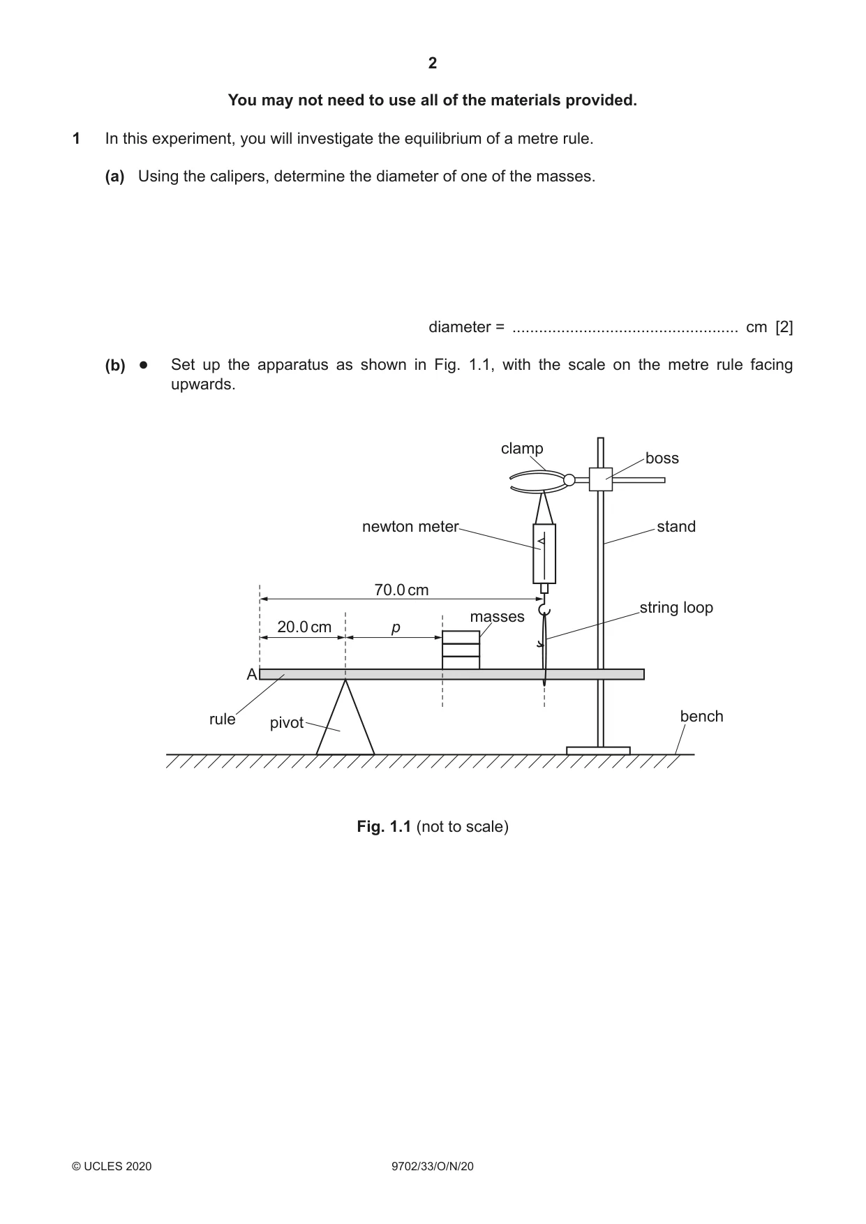 Cambridge A Level Physics 9702 2020 Oct/Nov Paper 3 · Variant 3 question paper, page 2 of 12