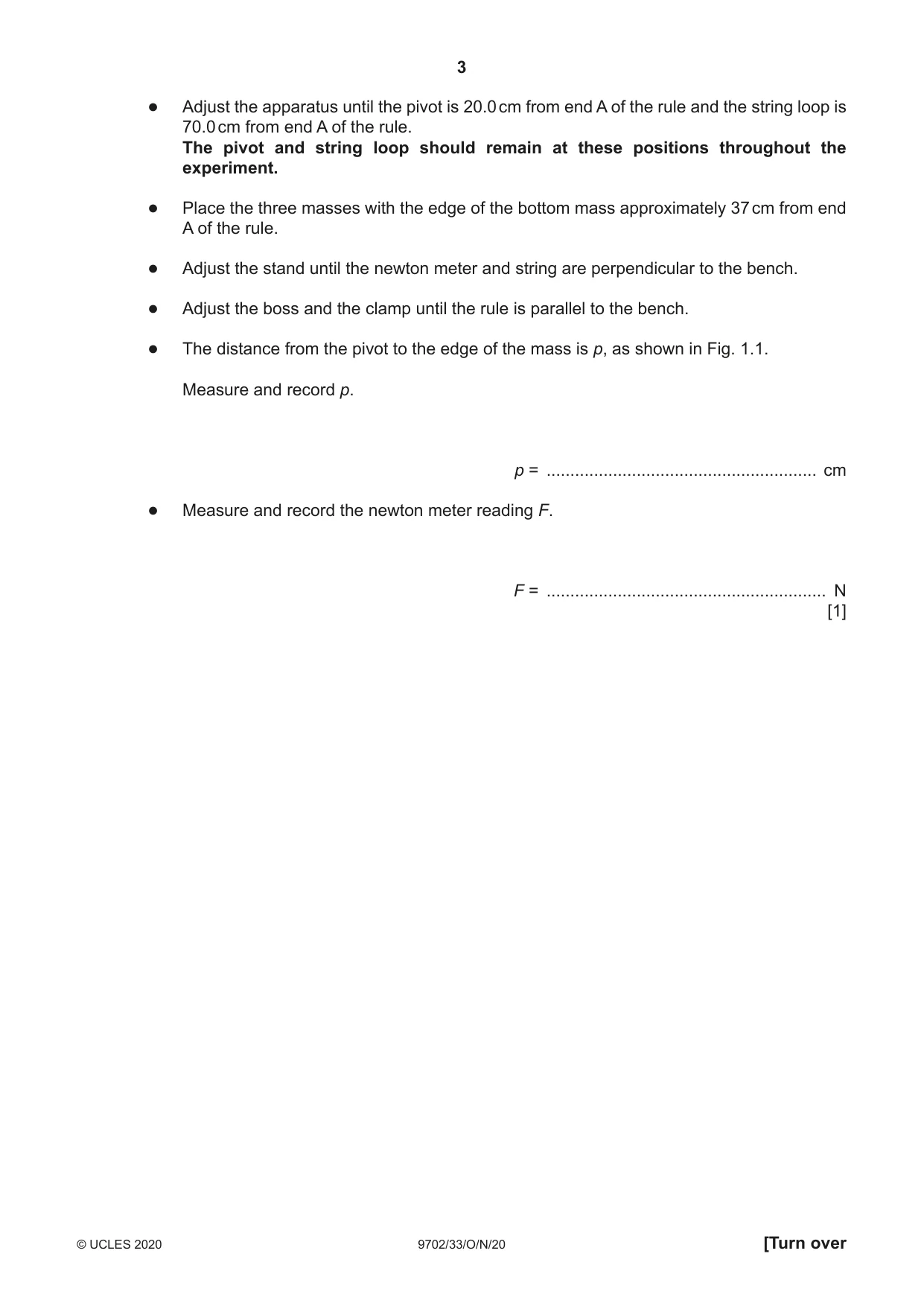 Cambridge A Level Physics 9702 2020 Oct/Nov Paper 3 · Variant 3 question paper, page 3 of 12