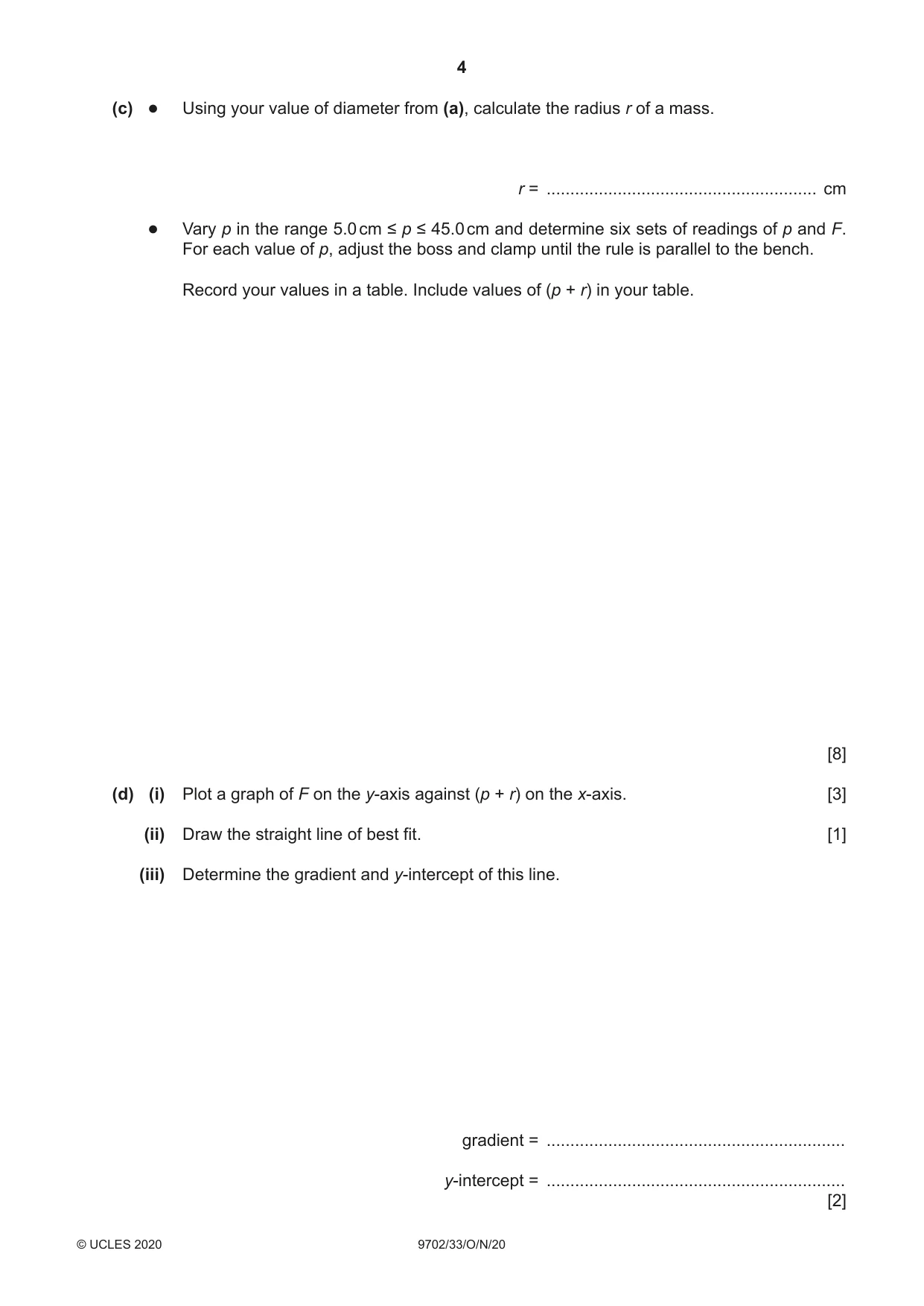 Cambridge A Level Physics 9702 2020 Oct/Nov Paper 3 · Variant 3 question paper, page 4 of 12
