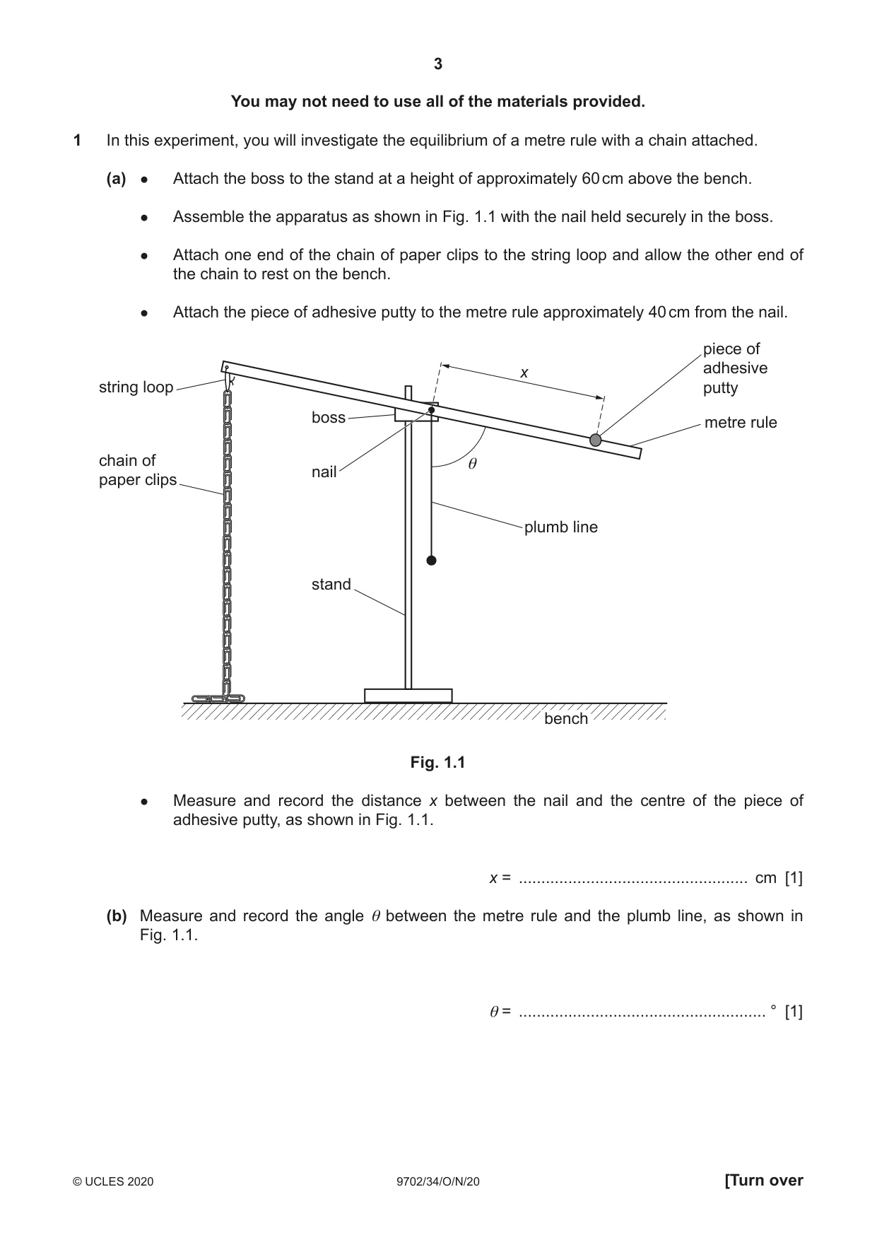 Cambridge A Level Physics 9702 2020 Oct/Nov Paper 3 · Variant 4 question paper, page 3 of 12