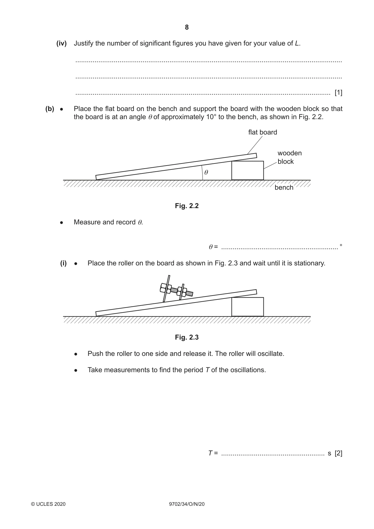 Cambridge A Level Physics 9702 2020 Oct/Nov Paper 3 · Variant 4 question paper, page 8 of 12