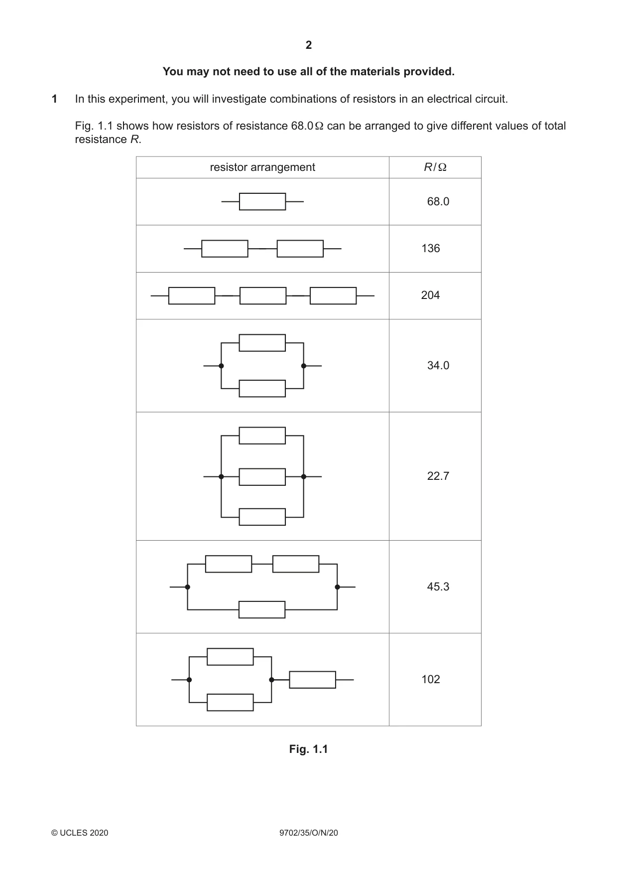 Cambridge A Level Physics 9702 2020 Oct/Nov Paper 3 · Variant 5 question paper, page 2 of 12