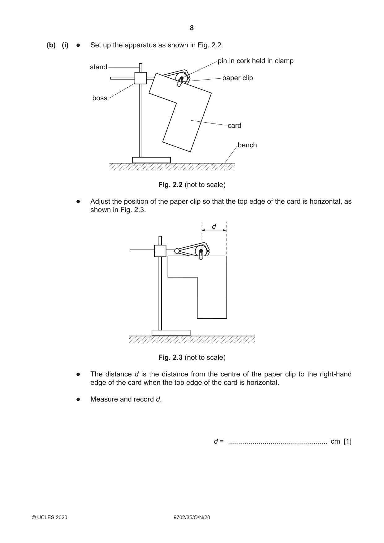 Cambridge A Level Physics 9702 2020 Oct/Nov Paper 3 · Variant 5 question paper, page 8 of 12