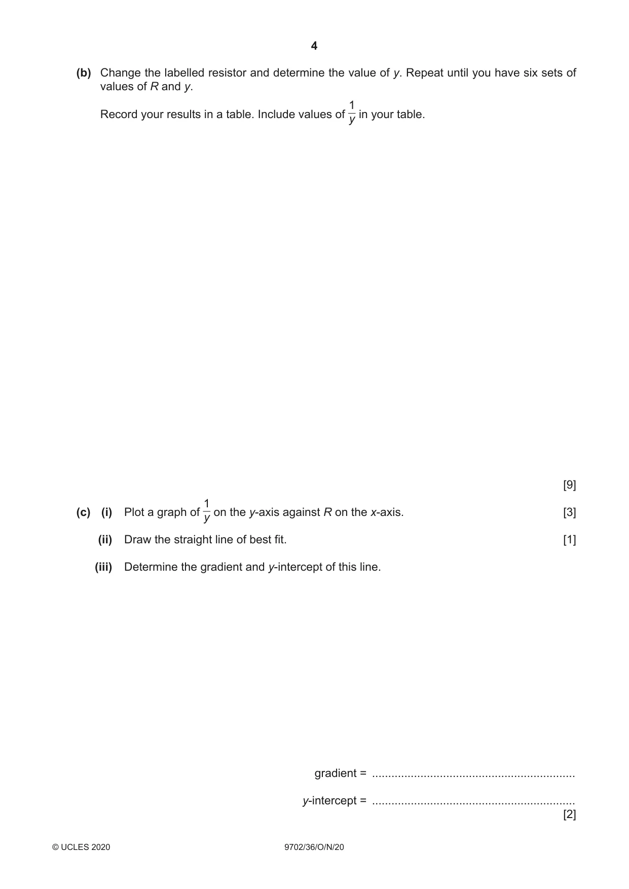 Cambridge A Level Physics 9702 2020 Oct/Nov Paper 3 · Variant 6 question paper, page 4 of 12