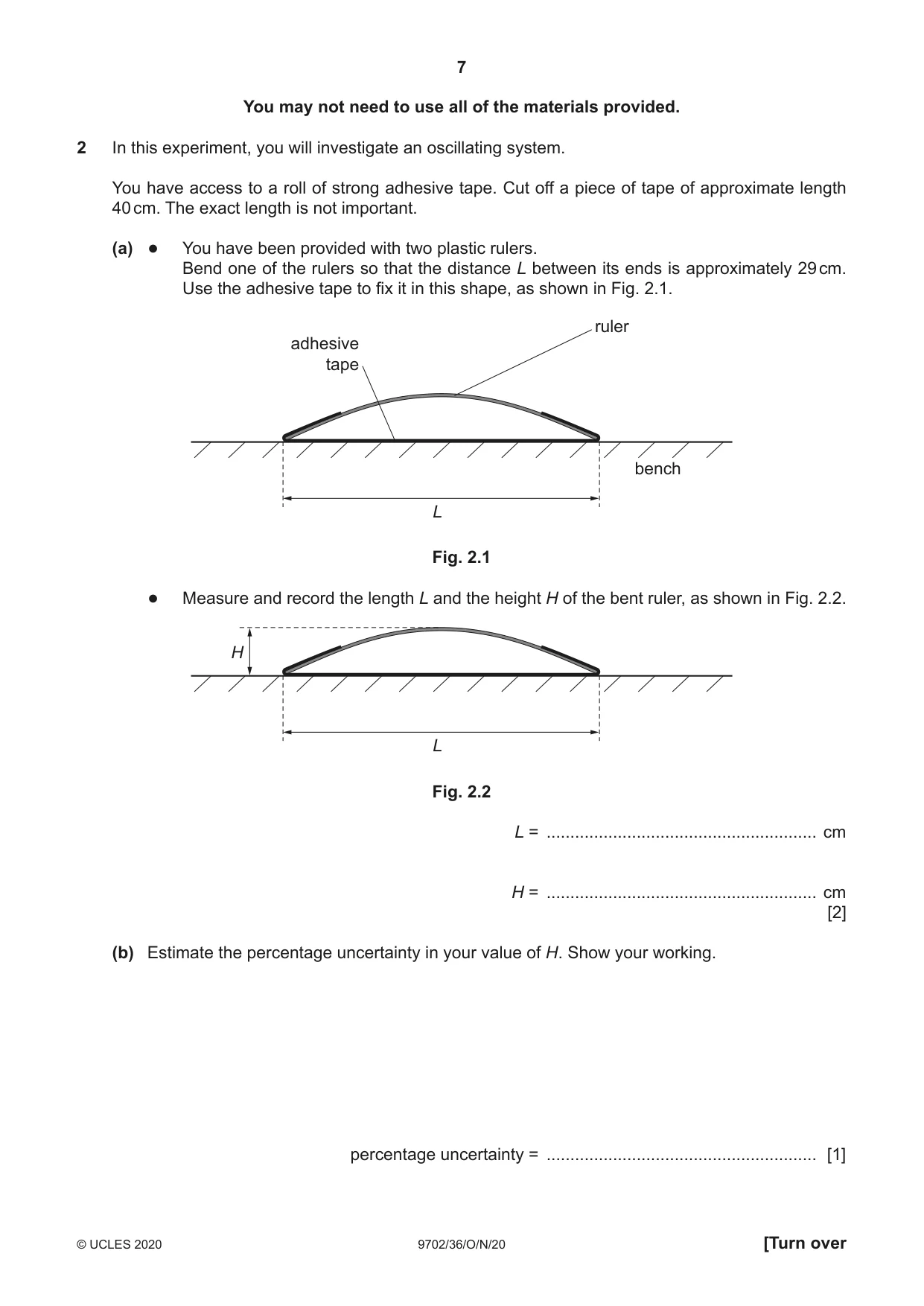 Cambridge A Level Physics 9702 2020 Oct/Nov Paper 3 · Variant 6 question paper, page 7 of 12