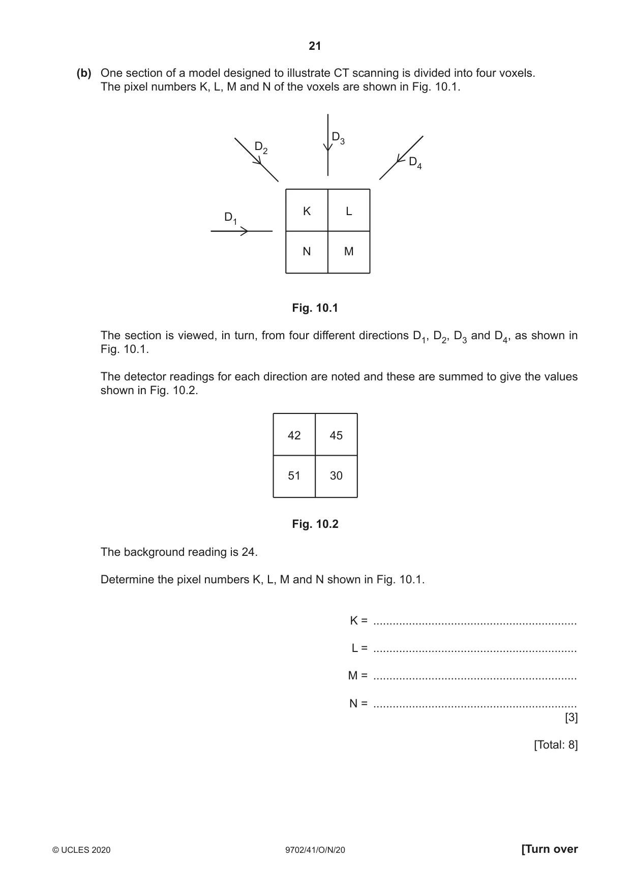 Cambridge A Level Physics 9702 2020 Oct/Nov Paper 4 · Variant 1 question paper, page 21 of 24