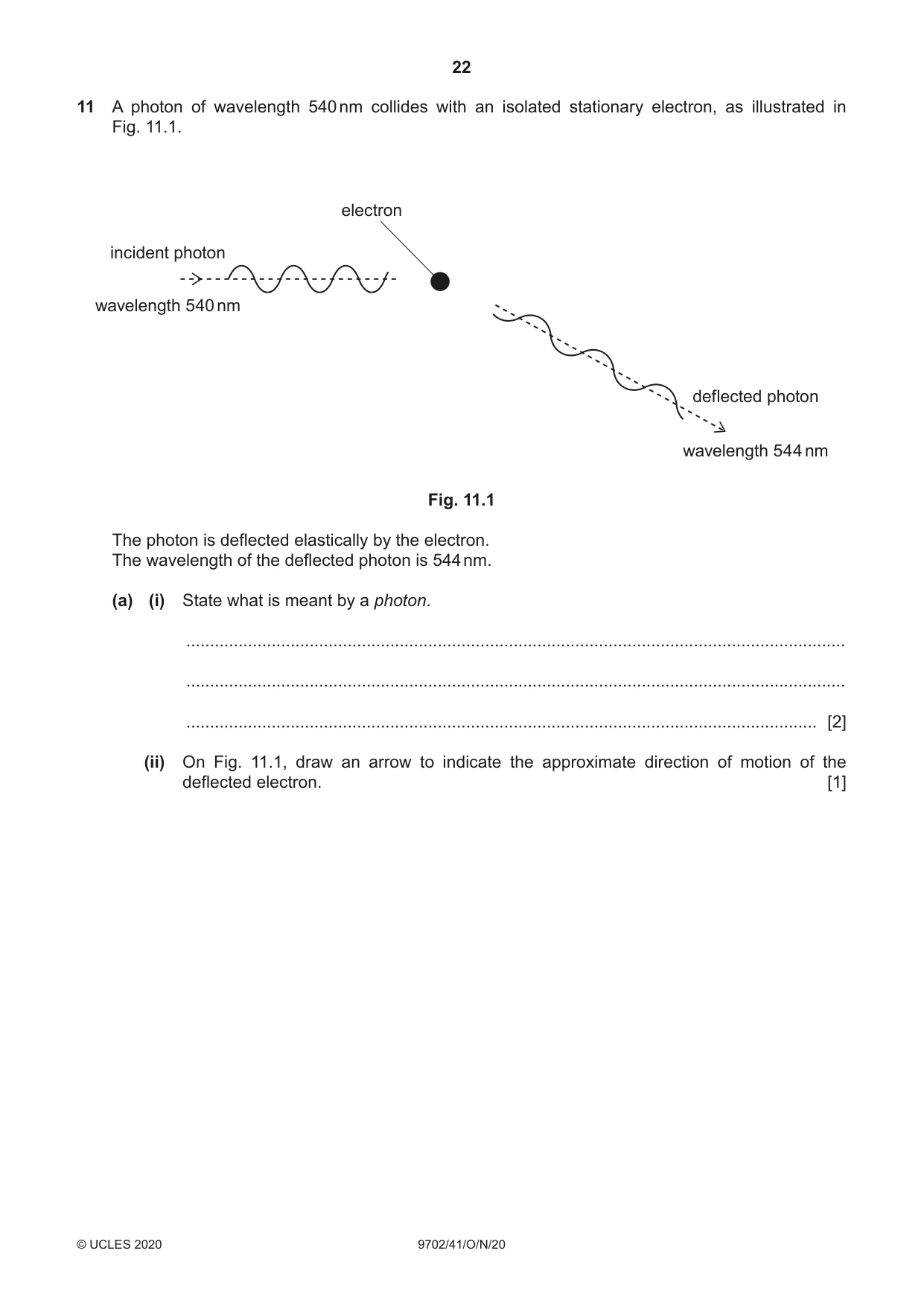 Cambridge A Level Physics 9702 2020 Oct/Nov Paper 4 · Variant 1 question paper, page 22 of 24