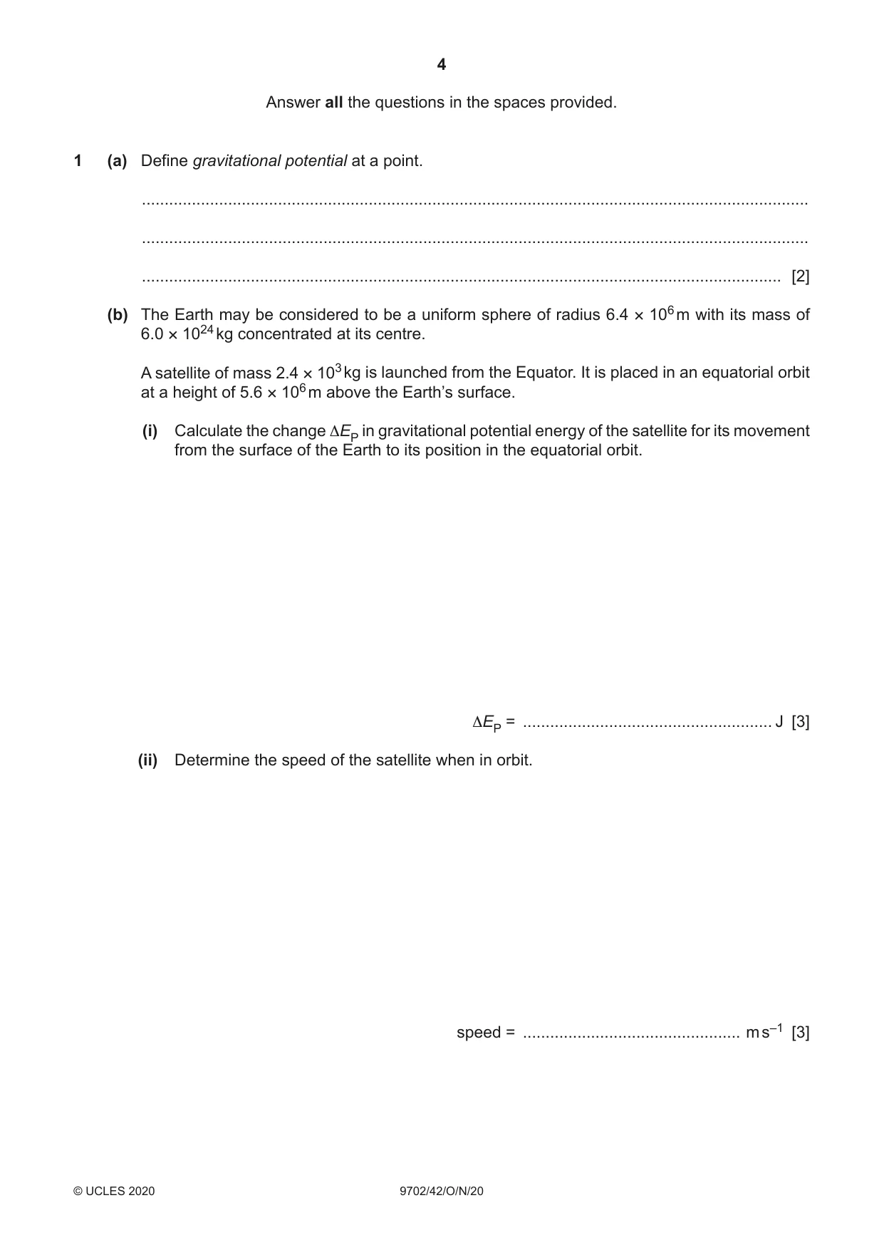 Cambridge A Level Physics 9702 2020 Oct/Nov Paper 4 · Variant 2 question paper, page 4 of 24