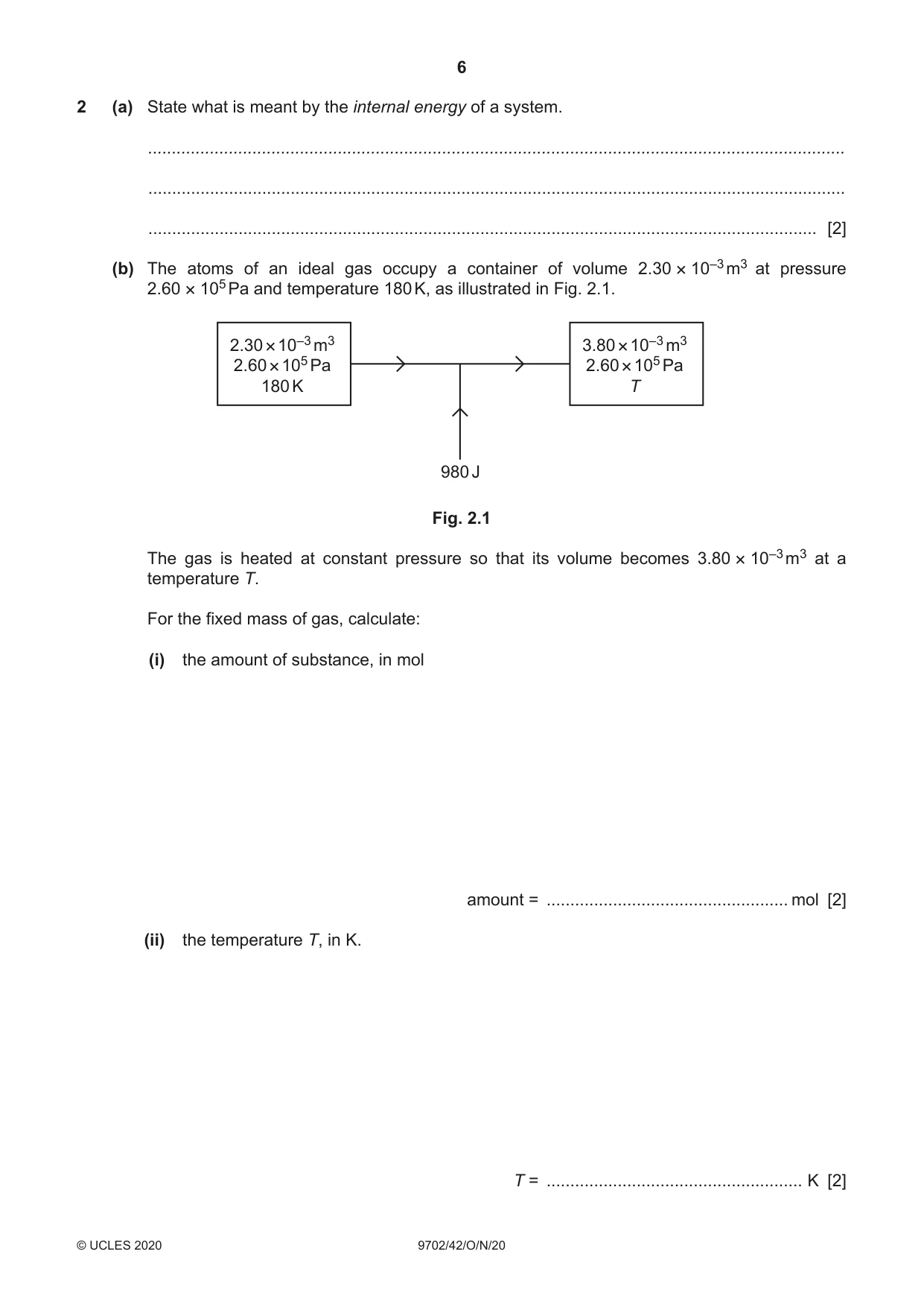 Cambridge A Level Physics 9702 2020 Oct/Nov Paper 4 · Variant 2 question paper, page 6 of 24