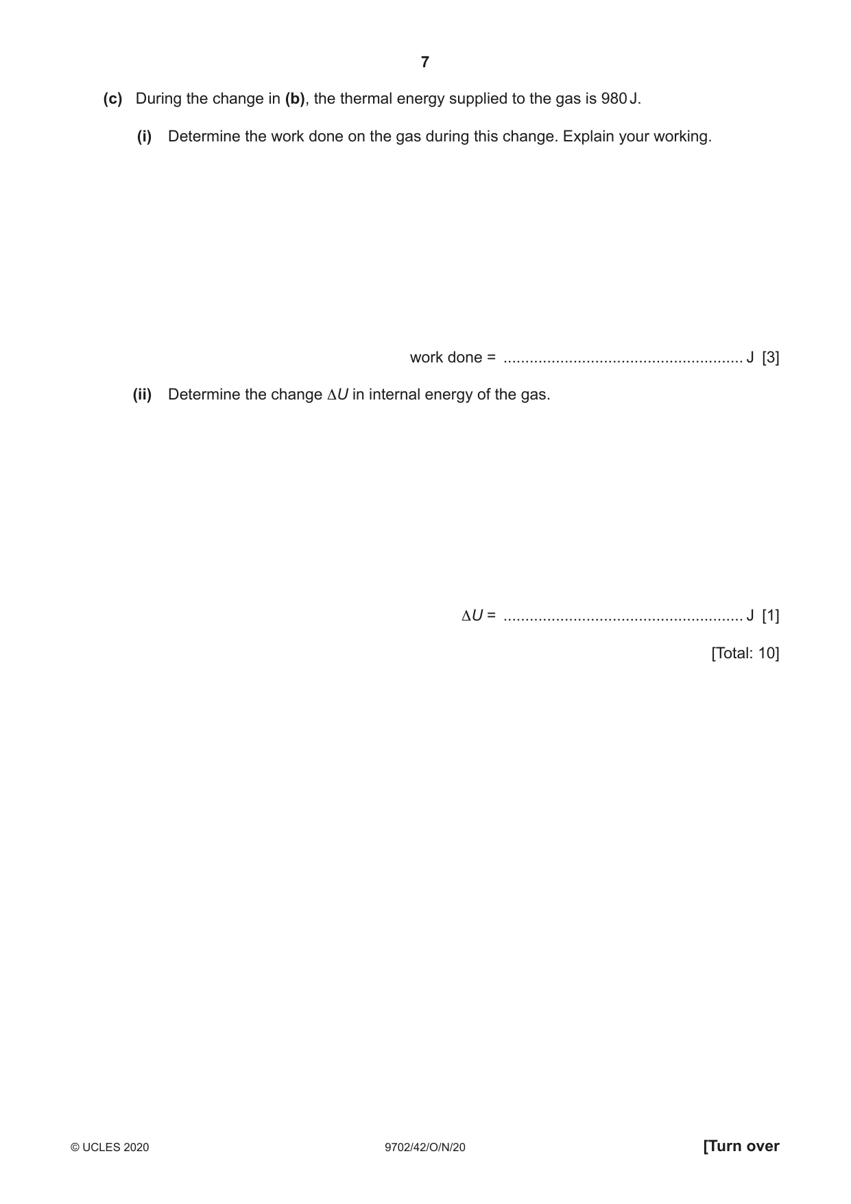 Cambridge A Level Physics 9702 2020 Oct/Nov Paper 4 · Variant 2 question paper, page 7 of 24