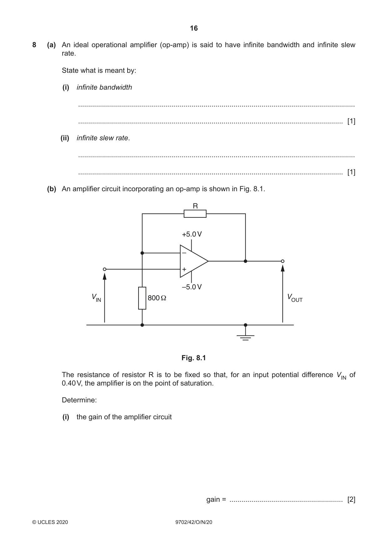 Cambridge A Level Physics 9702 2020 Oct/Nov Paper 4 · Variant 2 question paper, page 16 of 24