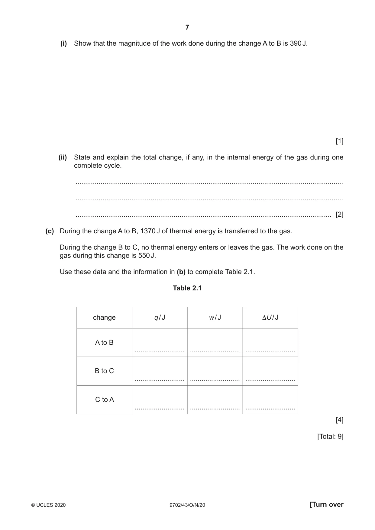 Cambridge A Level Physics 9702 2020 Oct/Nov Paper 4 · Variant 3 question paper, page 7 of 24