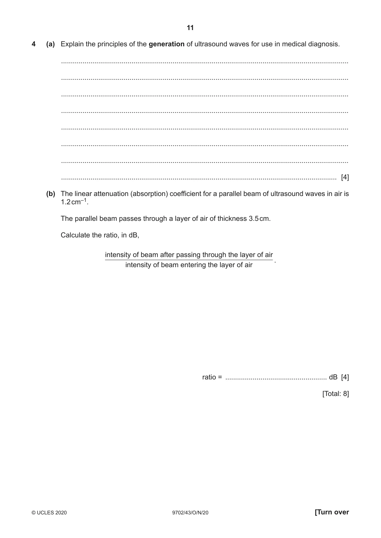 Cambridge A Level Physics 9702 2020 Oct/Nov Paper 4 · Variant 3 question paper, page 11 of 24