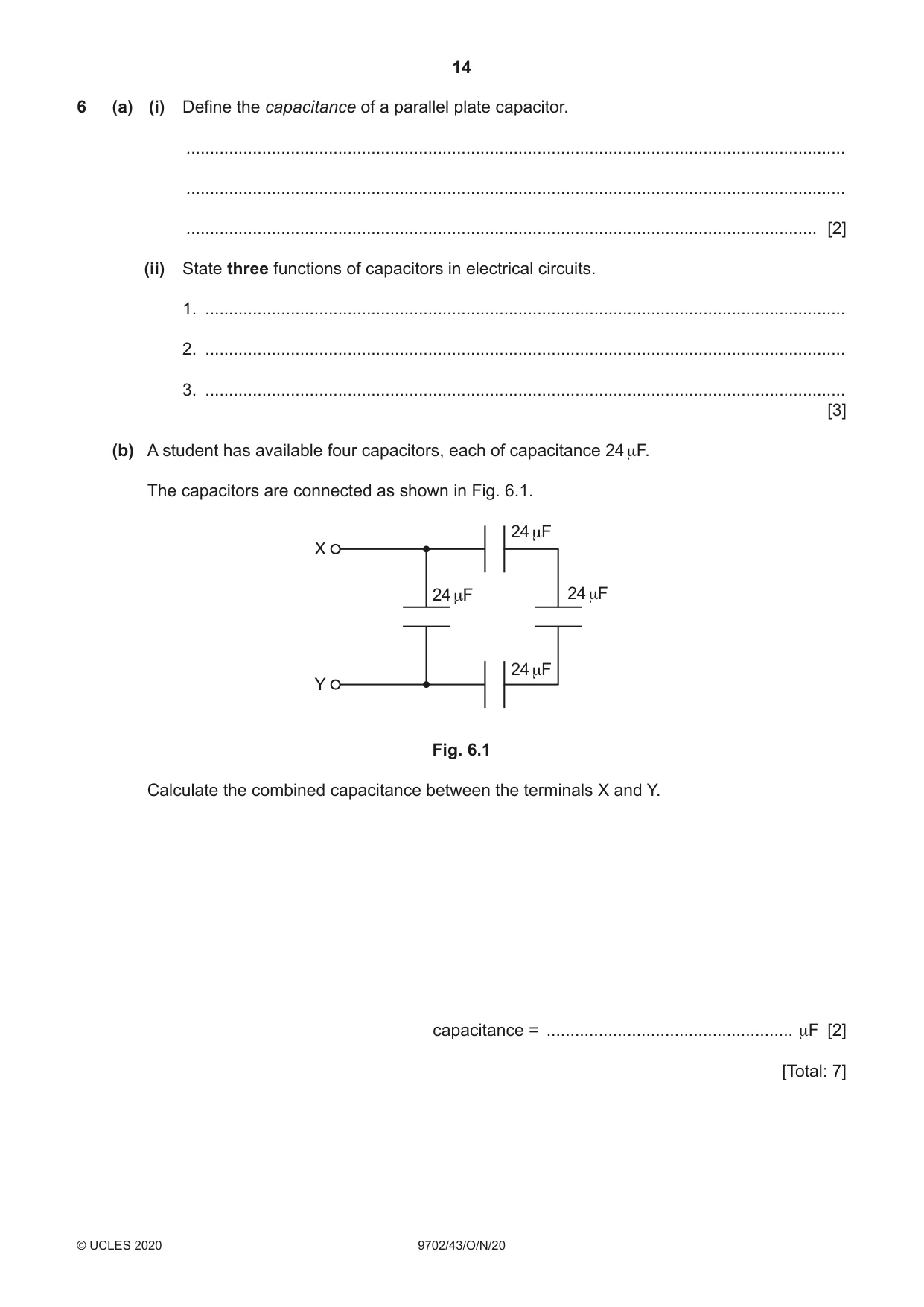 Cambridge A Level Physics 9702 2020 Oct/Nov Paper 4 · Variant 3 question paper, page 14 of 24