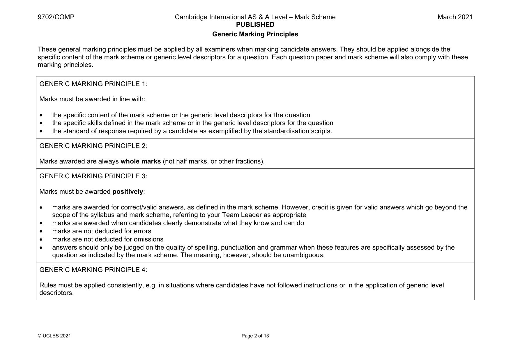 Mark scheme, page 2 of 13