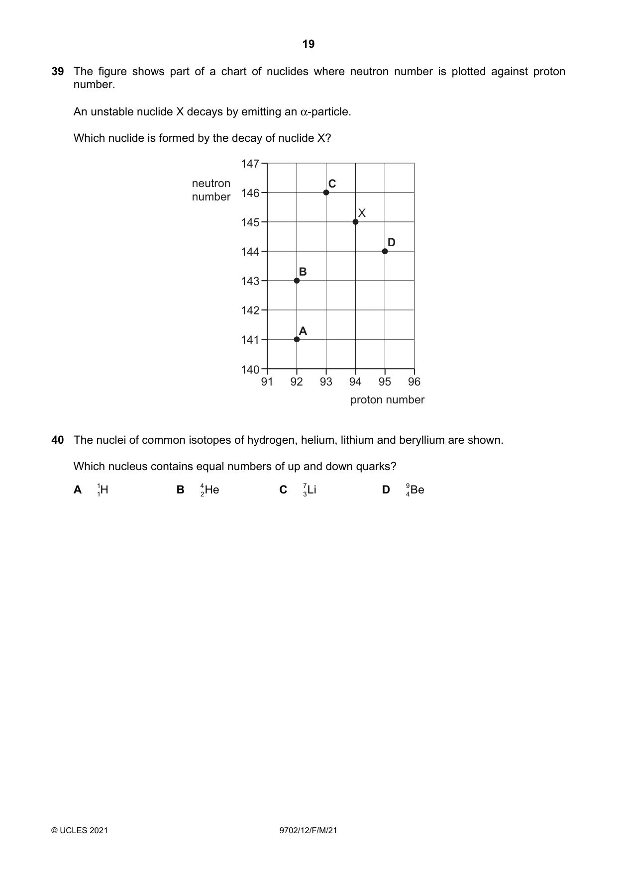Cambridge A Level Physics 9702 2021 Feb/March Paper 1 · Variant 2 question paper, page 19 of 20