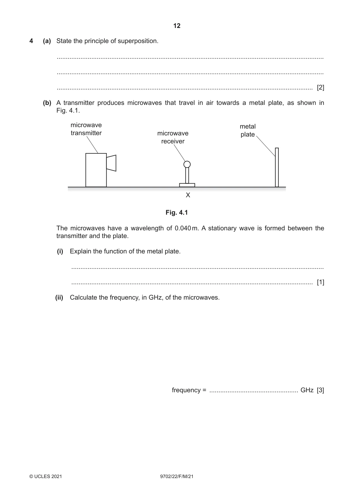 Cambridge A Level Physics 9702 2021 Feb/March Paper 2 · Variant 2 question paper, page 12 of 20
