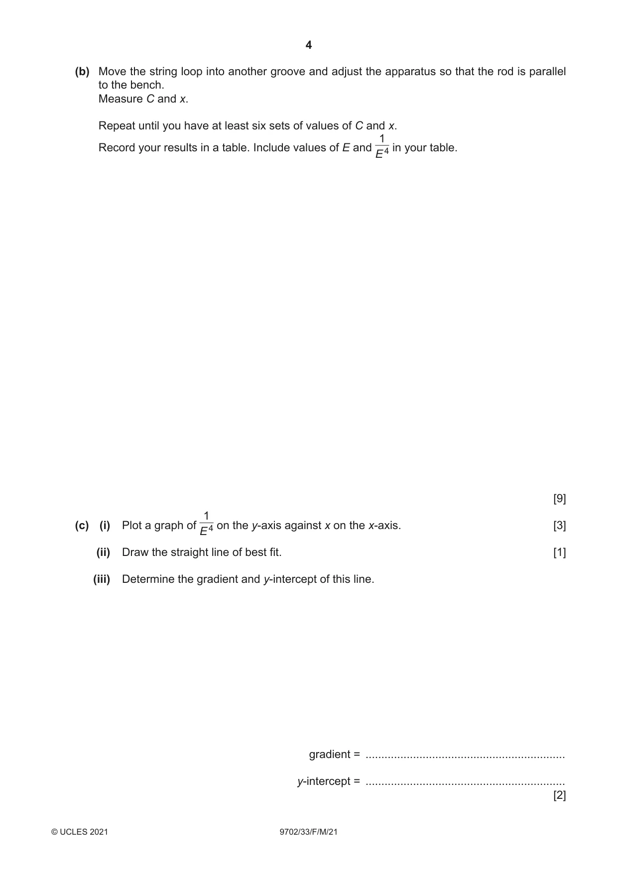 Cambridge A Level Physics 9702 2021 Feb/March Paper 3 · Variant 3 question paper, page 4 of 12
