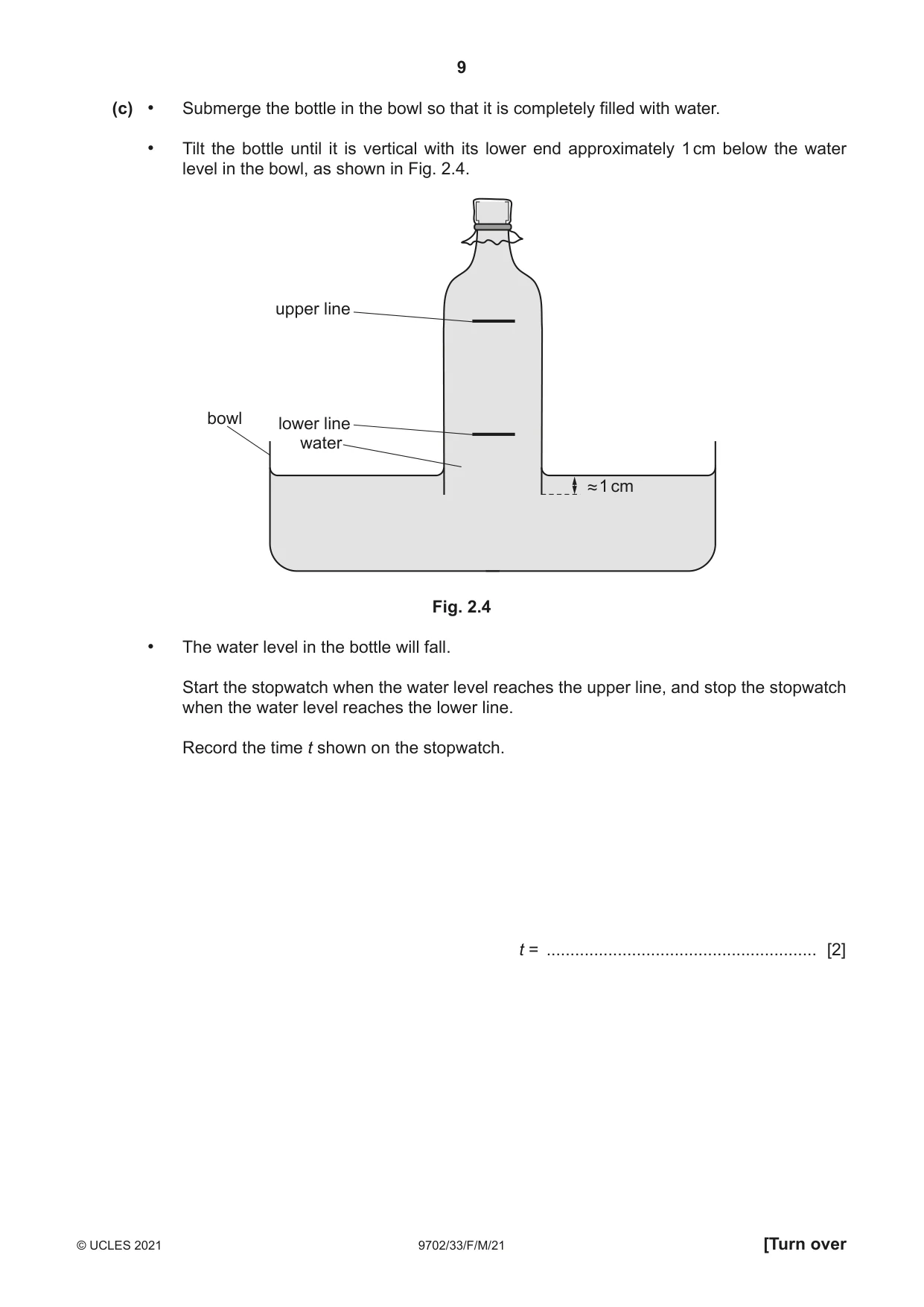 Cambridge A Level Physics 9702 2021 Feb/March Paper 3 · Variant 3 question paper, page 9 of 12