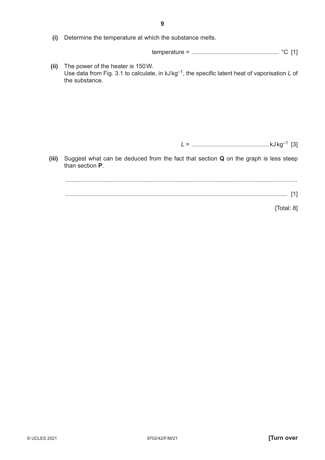 Cambridge A Level Physics 9702 2021 Feb/March Paper 4 · Variant 2 question paper, page 9 of 28