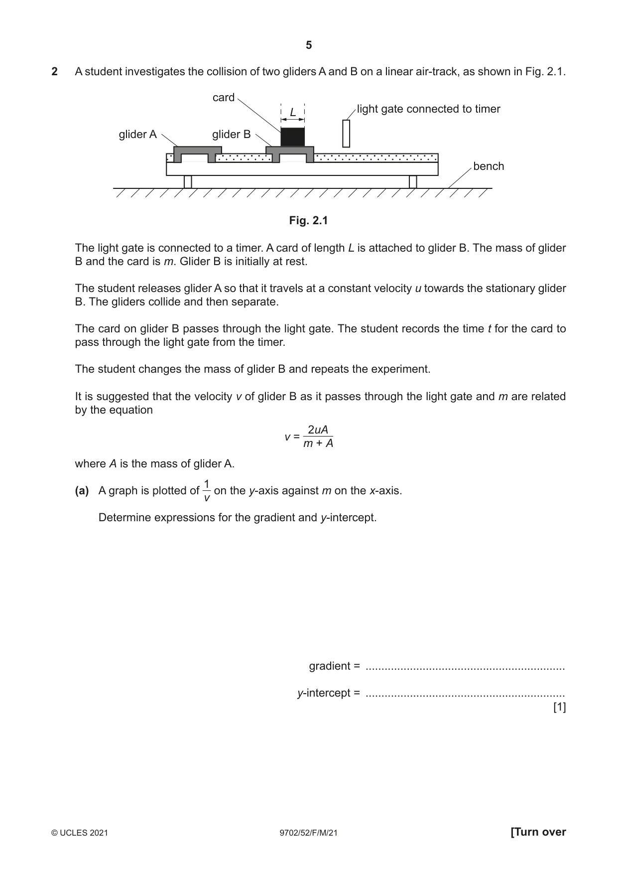 Cambridge A Level Physics 9702 2021 Feb/March Paper 5 · Variant 2 question paper, page 5 of 12