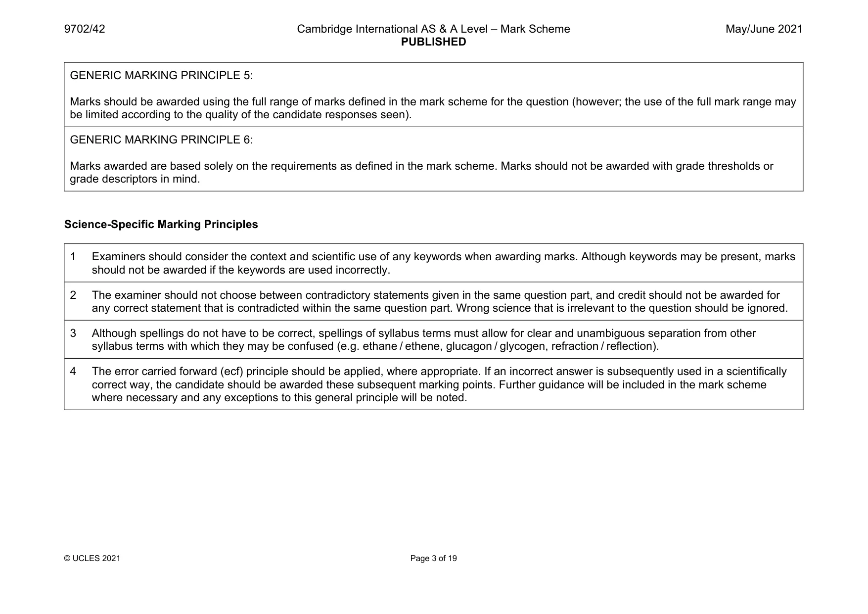 Mark scheme, page 3 of 19