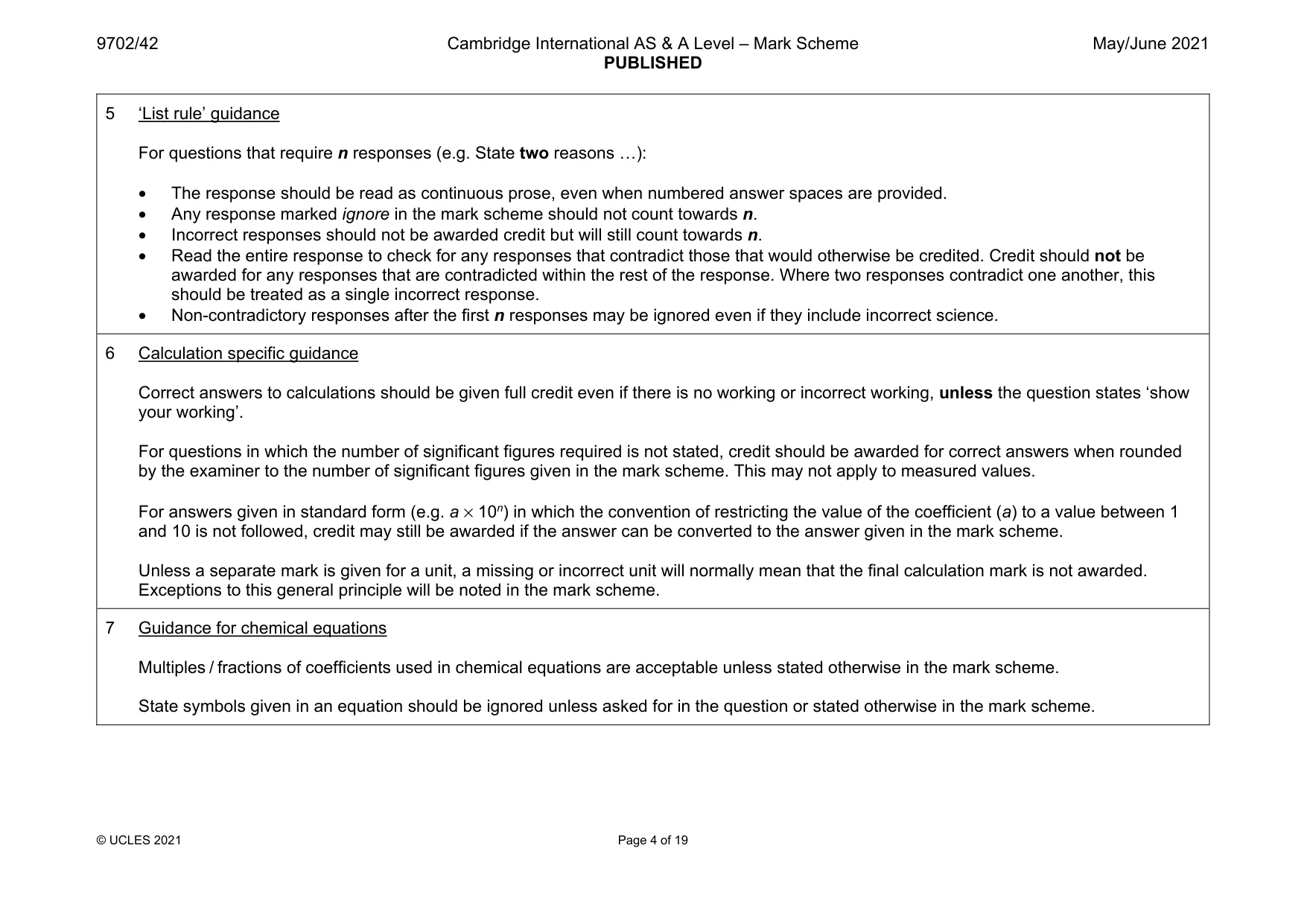 Mark scheme, page 4 of 19