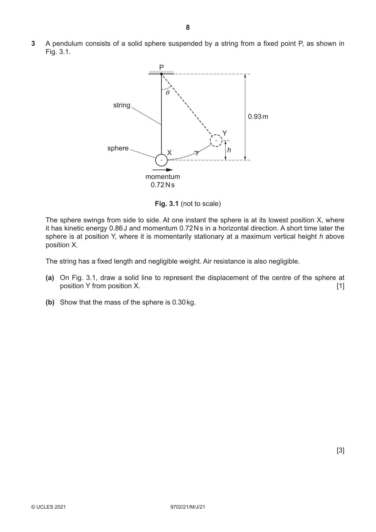 Cambridge A Level Physics 9702 2021 May/June Paper 2 · Variant 1 question paper, page 8 of 16