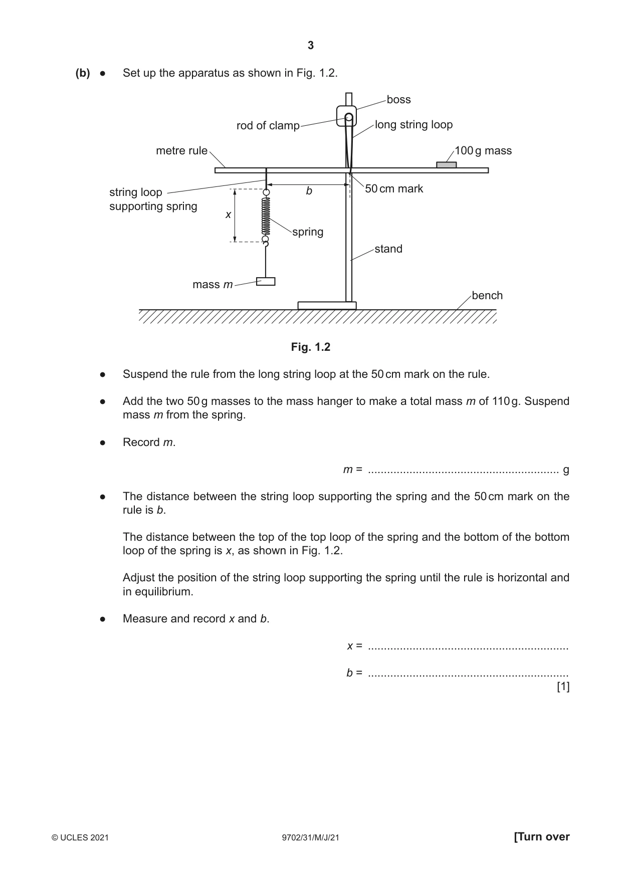 Cambridge A Level Physics 9702 2021 May/June Paper 3 · Variant 1 question paper, page 3 of 12