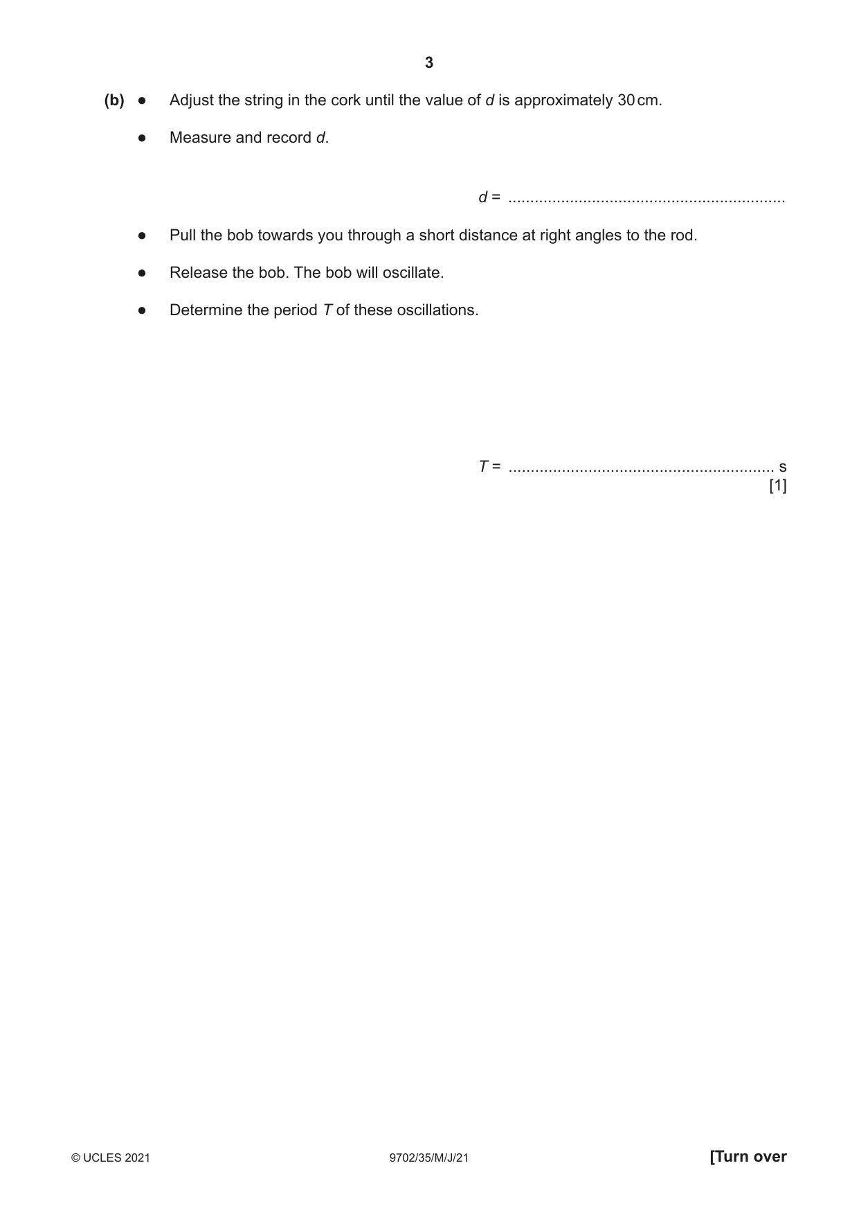 Cambridge A Level Physics 9702 2021 May/June Paper 3 · Variant 5 question paper, page 3 of 12