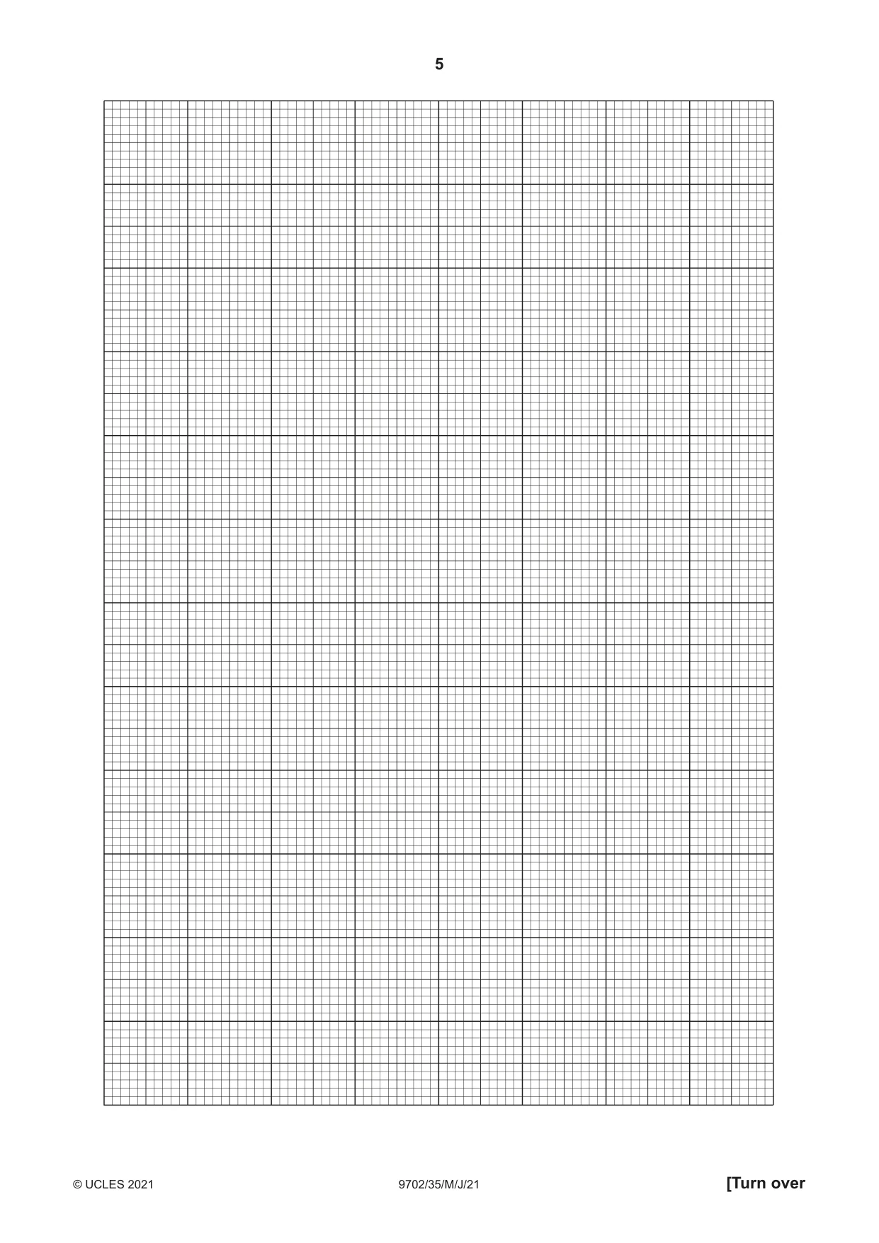 Cambridge A Level Physics 9702 2021 May/June Paper 3 · Variant 5 question paper, page 5 of 12