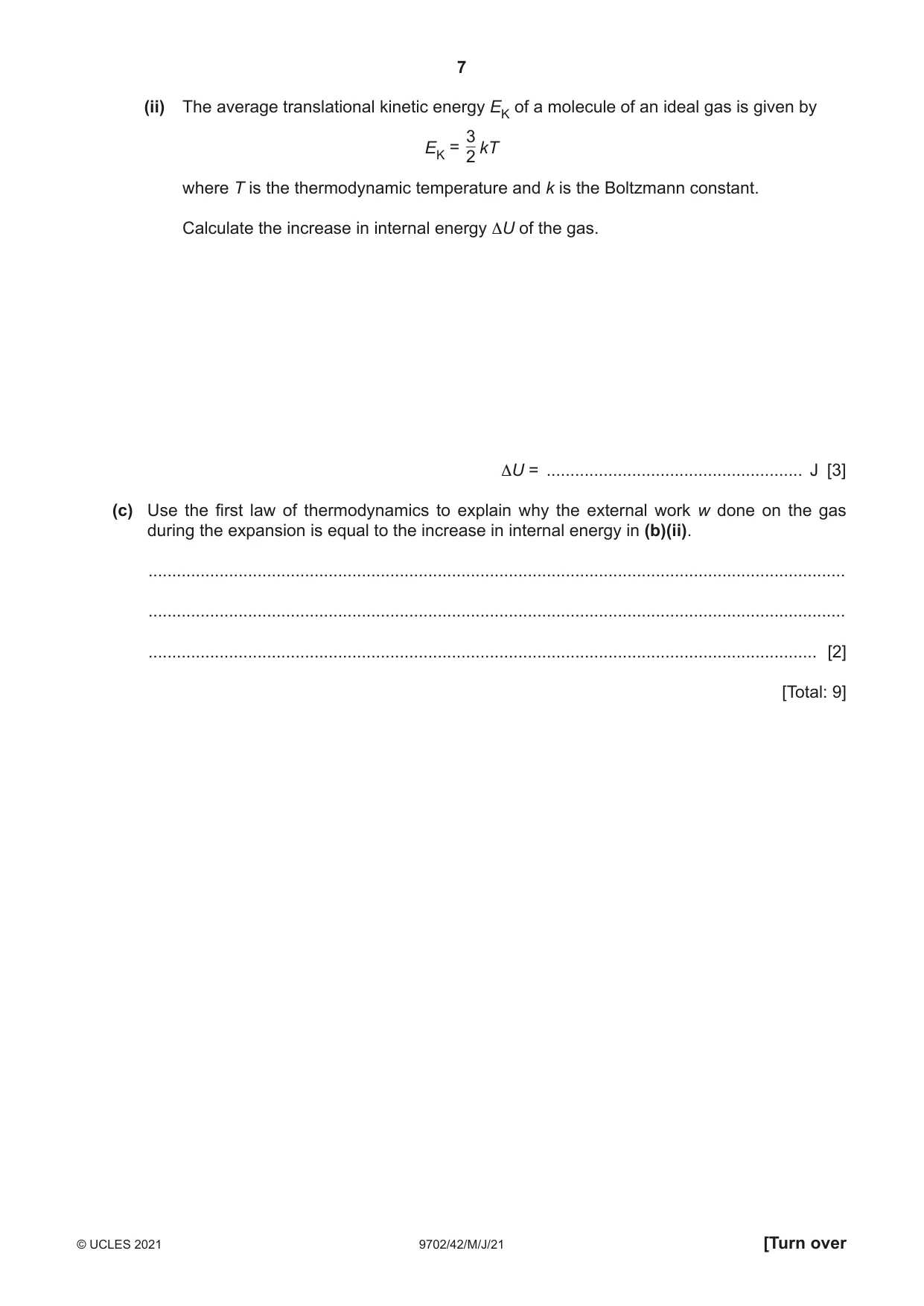 Cambridge A Level Physics 9702 2021 May/June Paper 4 · Variant 2 question paper, page 7 of 28