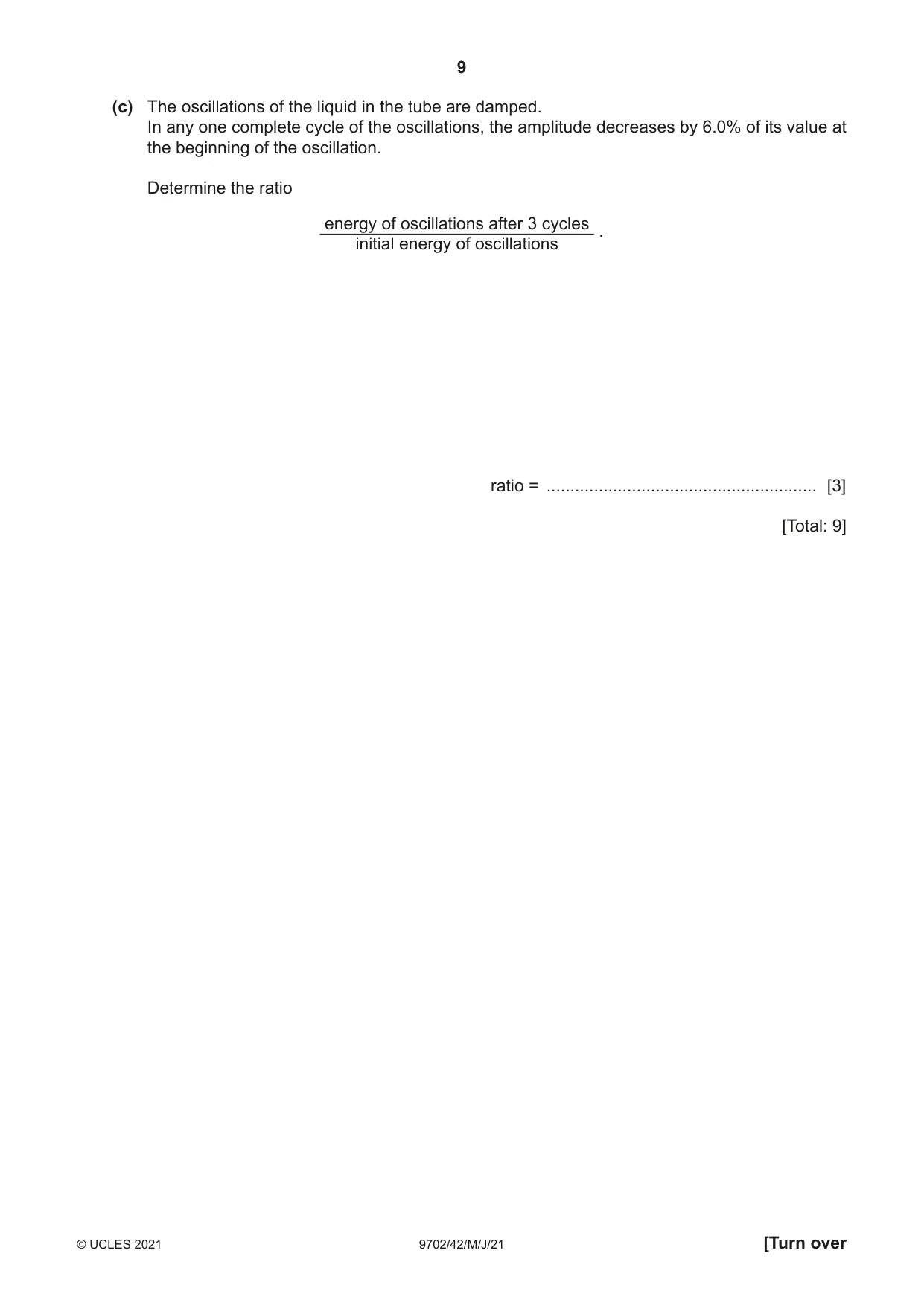 Cambridge A Level Physics 9702 2021 May/June Paper 4 · Variant 2 question paper, page 9 of 28