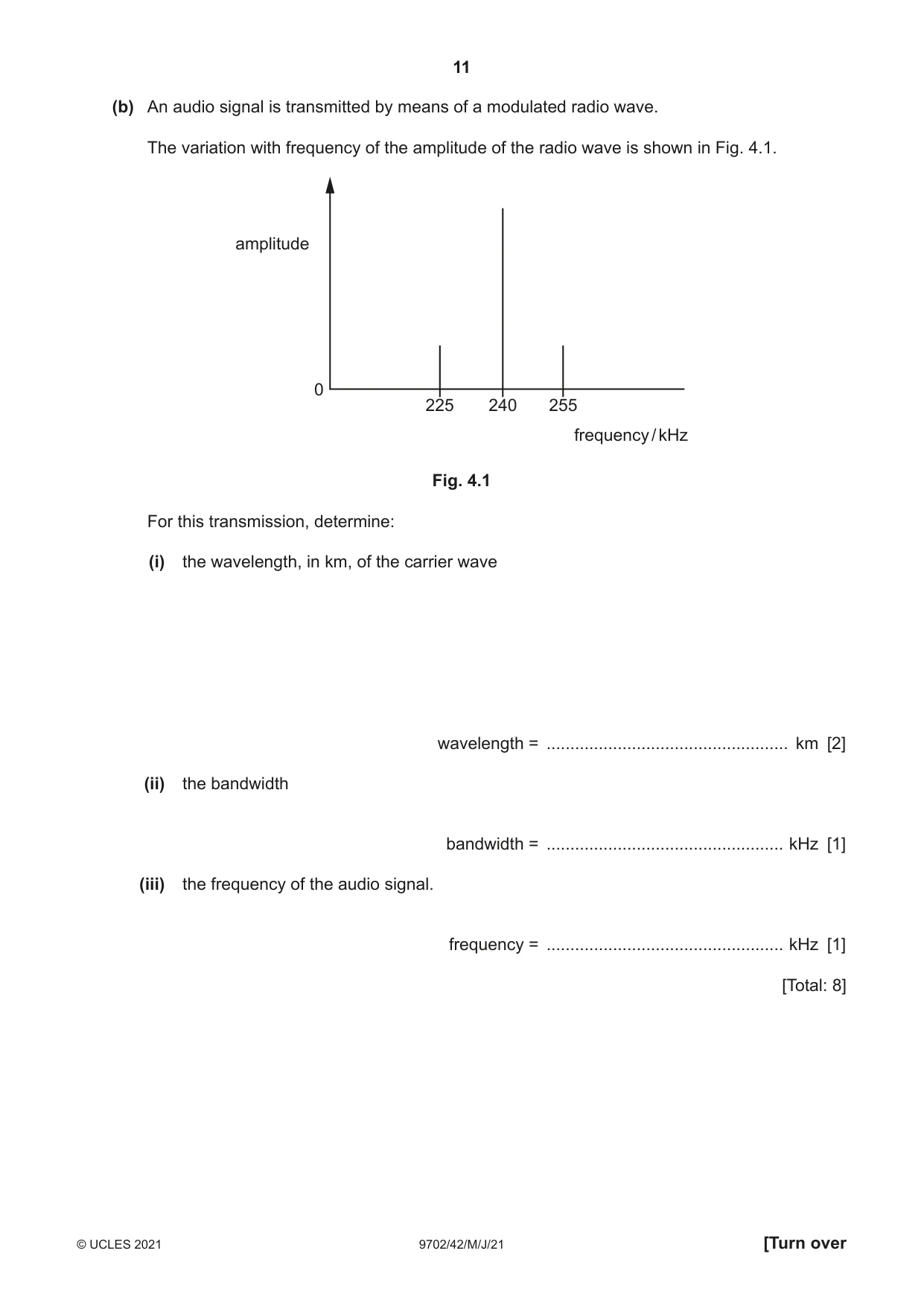 Cambridge A Level Physics 9702 2021 May/June Paper 4 · Variant 2 question paper, page 11 of 28