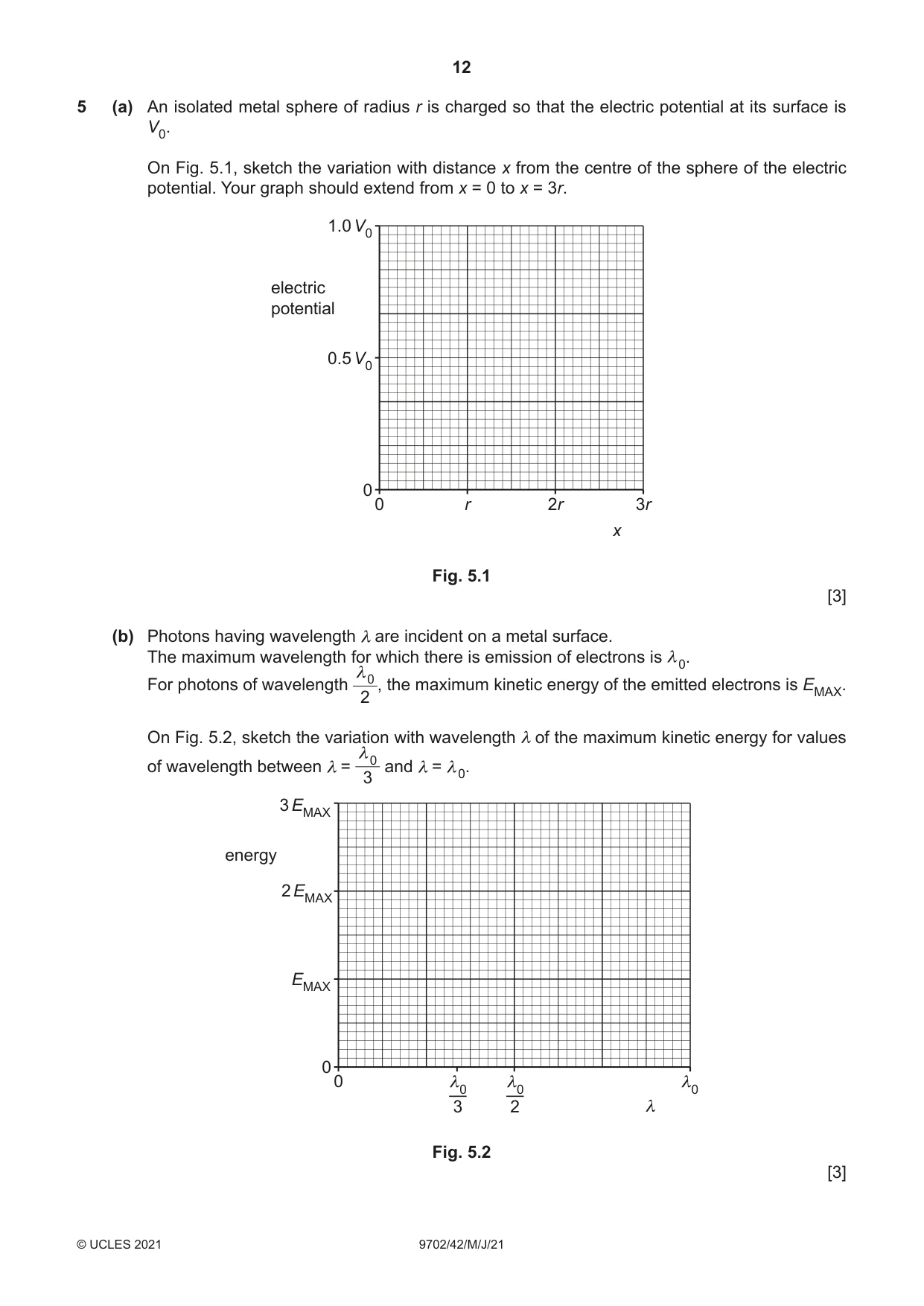 Cambridge A Level Physics 9702 2021 May/June Paper 4 · Variant 2 question paper, page 12 of 28