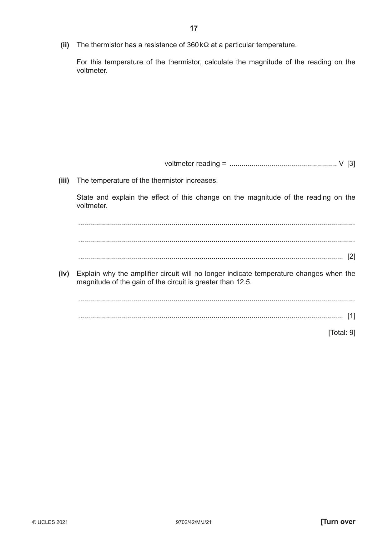 Cambridge A Level Physics 9702 2021 May/June Paper 4 · Variant 2 question paper, page 17 of 28
