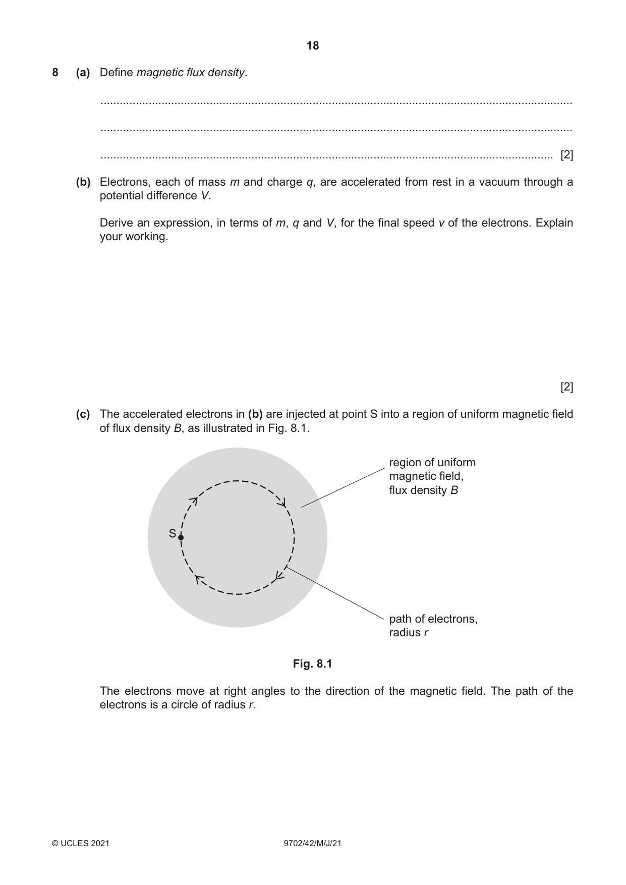 Cambridge A Level Physics 9702 2021 May/June Paper 4 · Variant 2 question paper, page 18 of 28