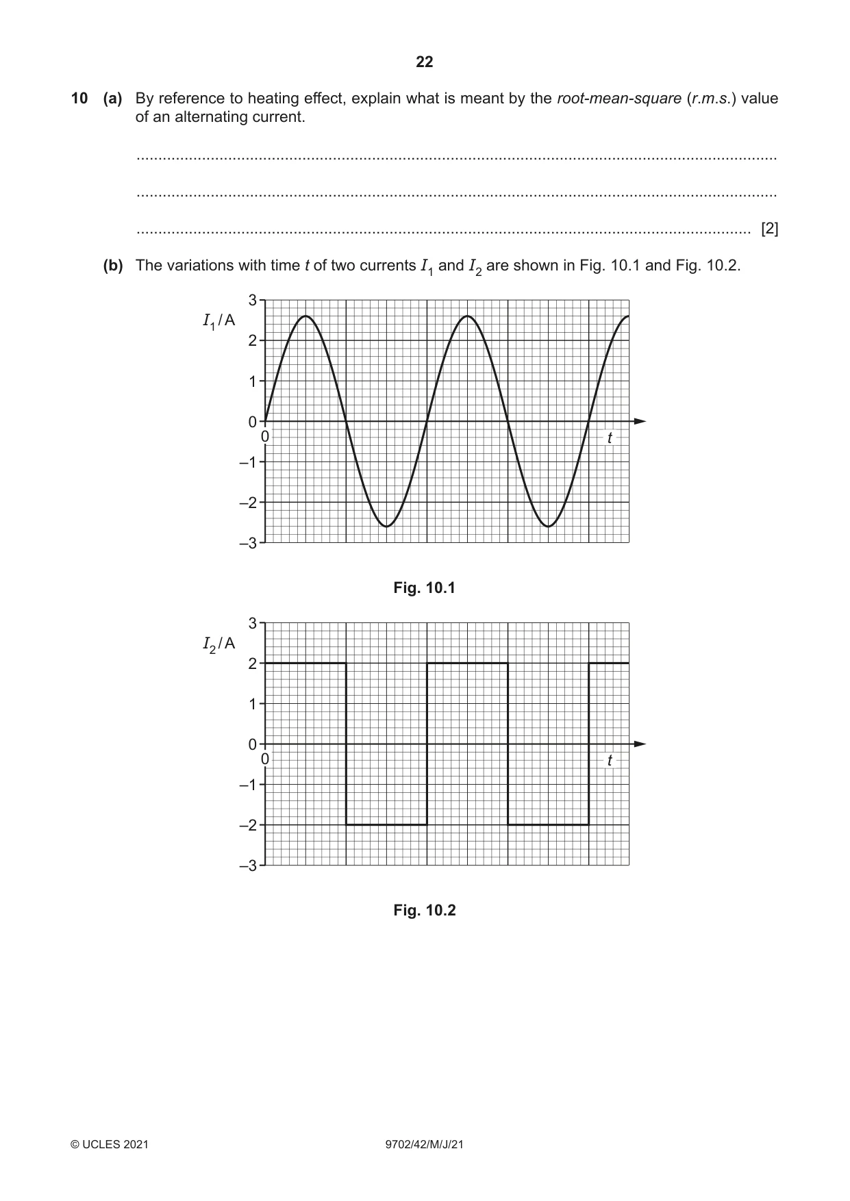 Cambridge A Level Physics 9702 2021 May/June Paper 4 · Variant 2 question paper, page 22 of 28