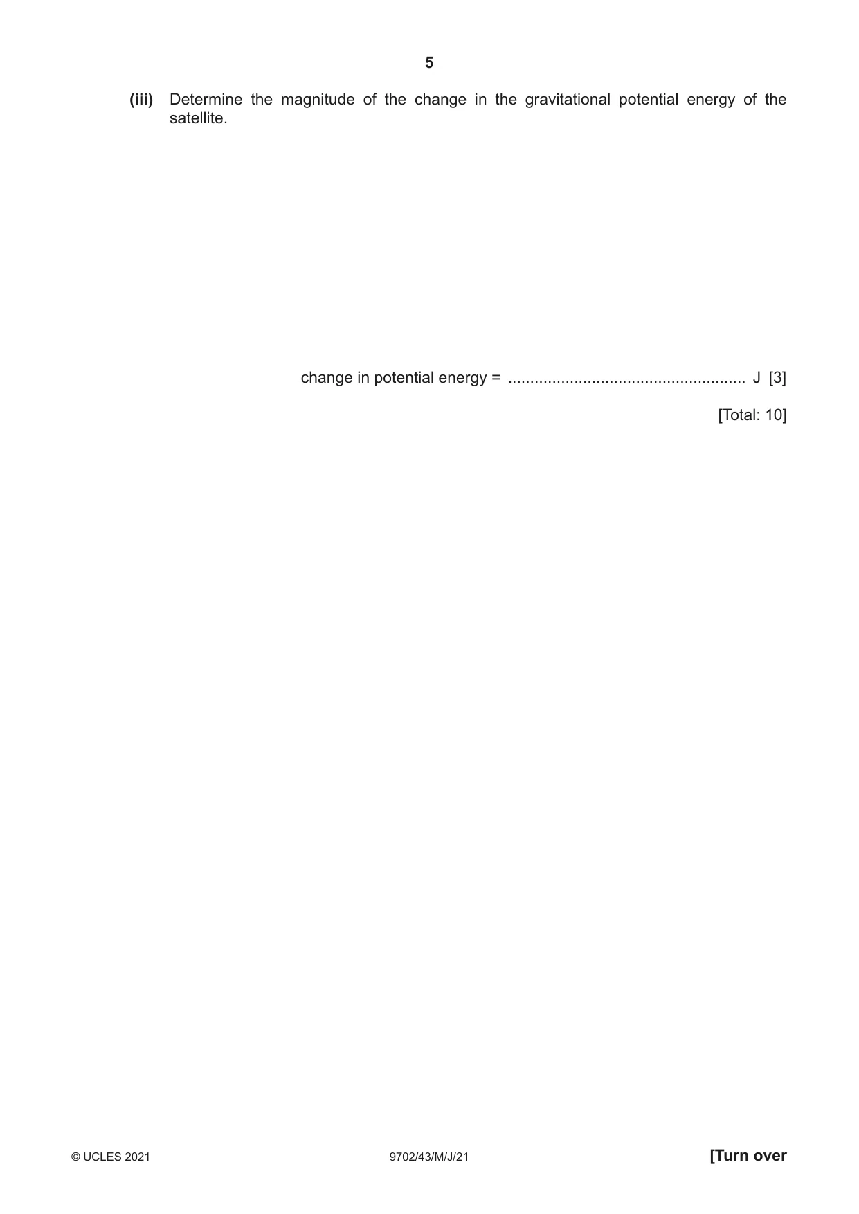 Cambridge A Level Physics 9702 2021 May/June Paper 4 · Variant 3 question paper, page 5 of 28