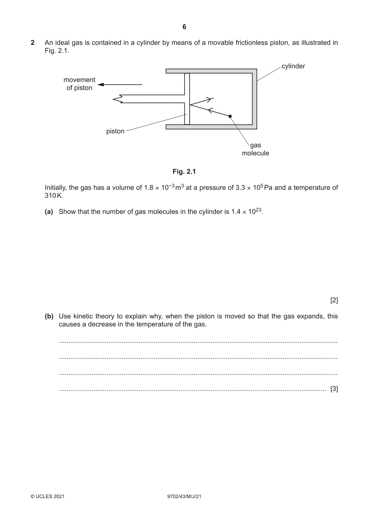 Cambridge A Level Physics 9702 2021 May/June Paper 4 · Variant 3 question paper, page 6 of 28