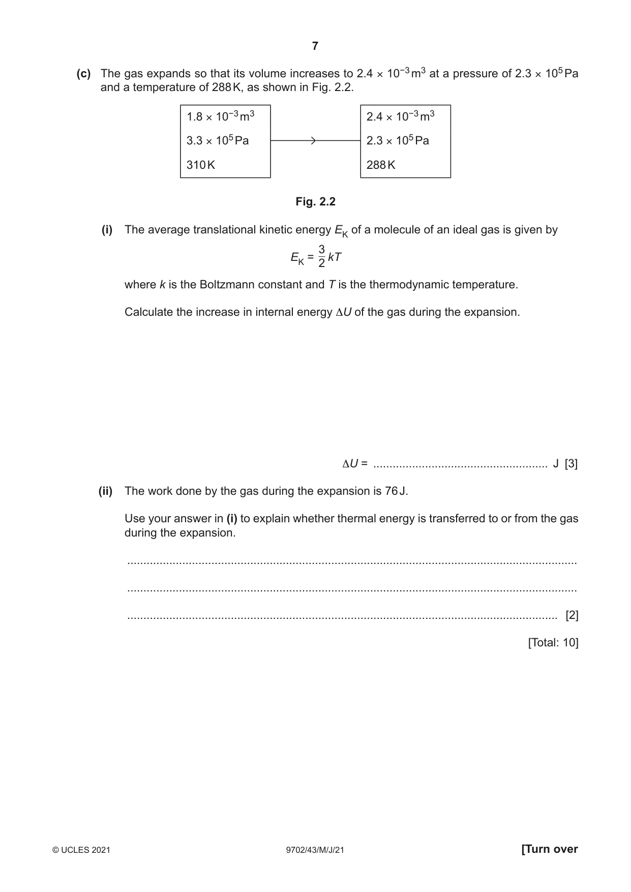 Cambridge A Level Physics 9702 2021 May/June Paper 4 · Variant 3 question paper, page 7 of 28