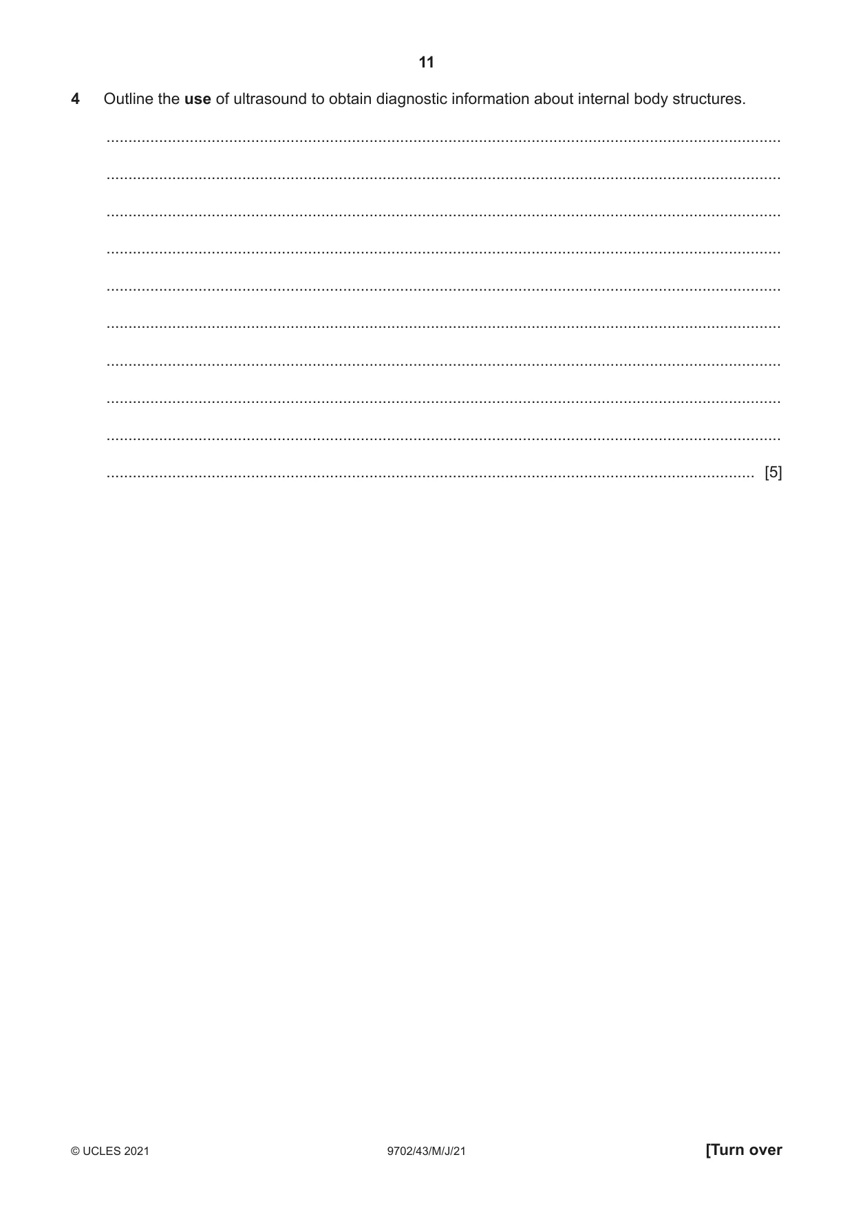 Cambridge A Level Physics 9702 2021 May/June Paper 4 · Variant 3 question paper, page 11 of 28