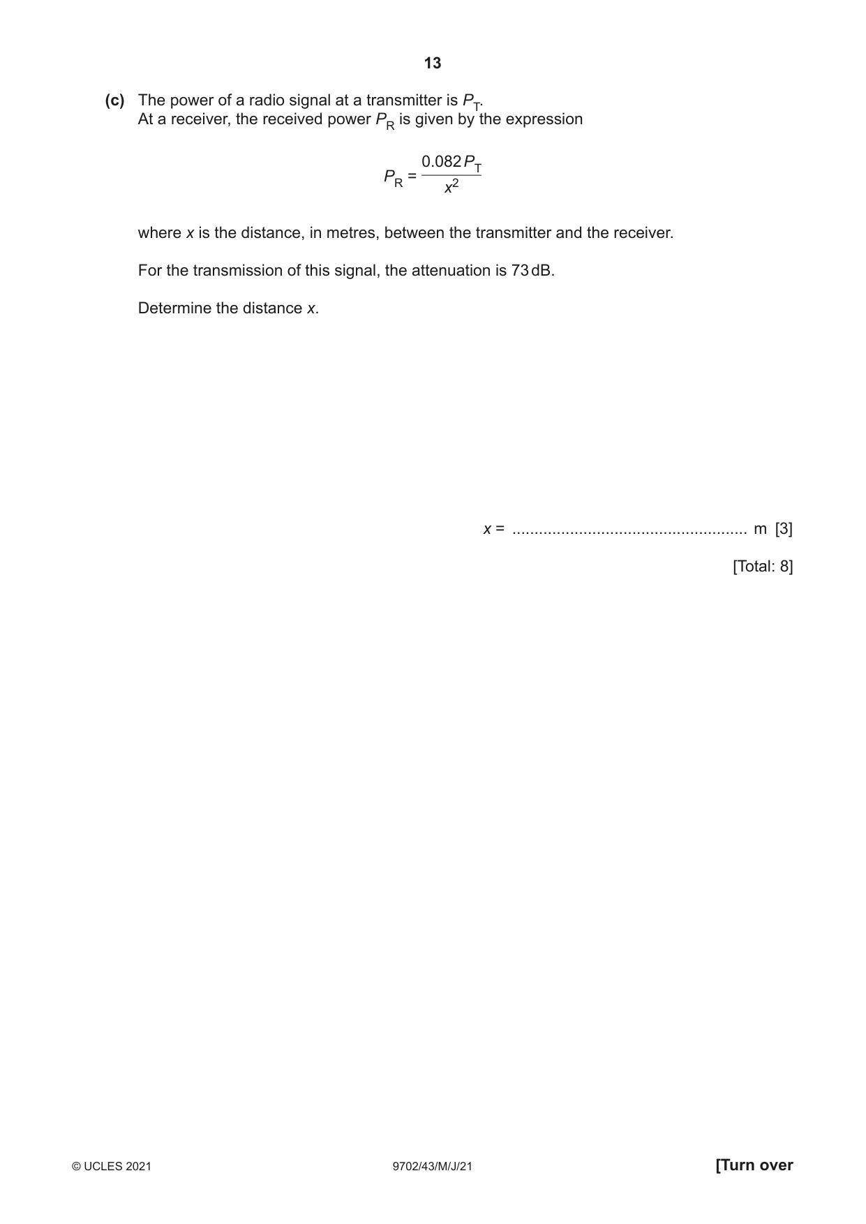 Cambridge A Level Physics 9702 2021 May/June Paper 4 · Variant 3 question paper, page 13 of 28