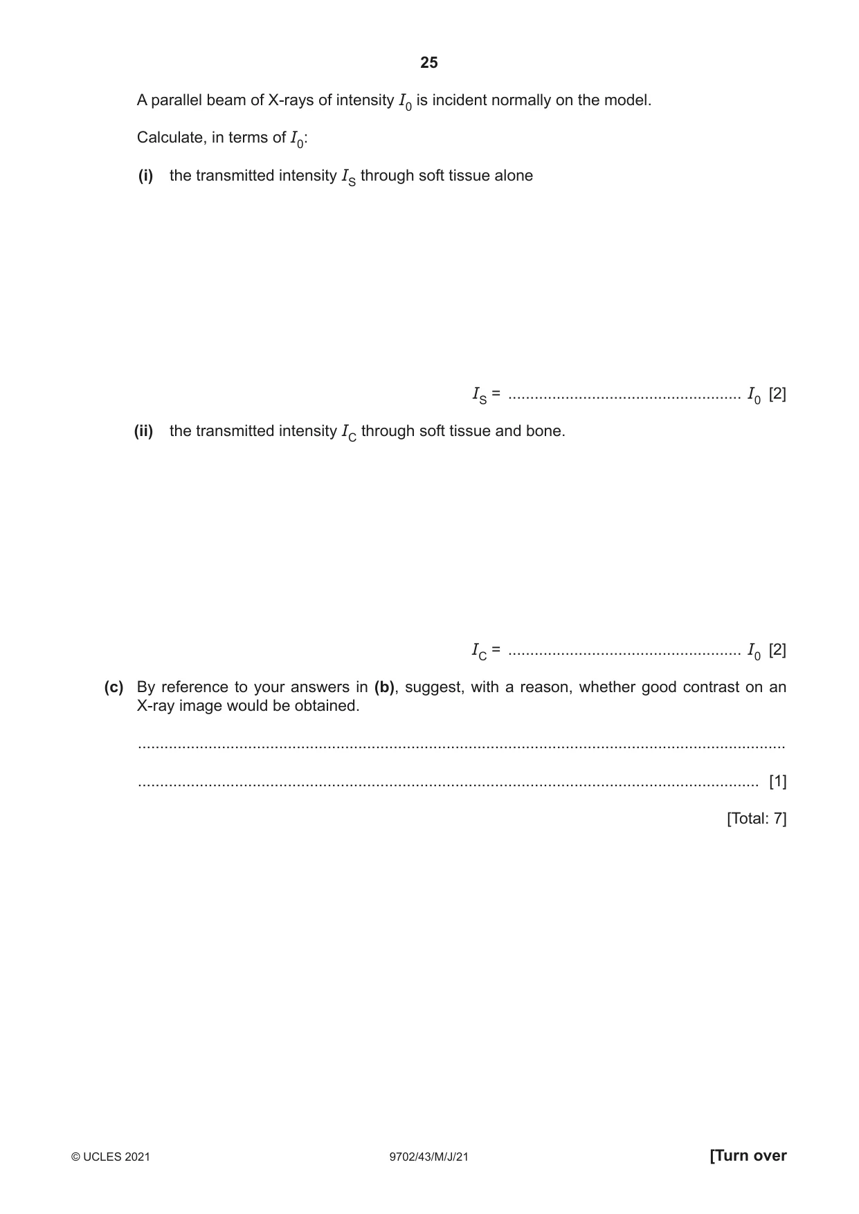 Cambridge A Level Physics 9702 2021 May/June Paper 4 · Variant 3 question paper, page 25 of 28