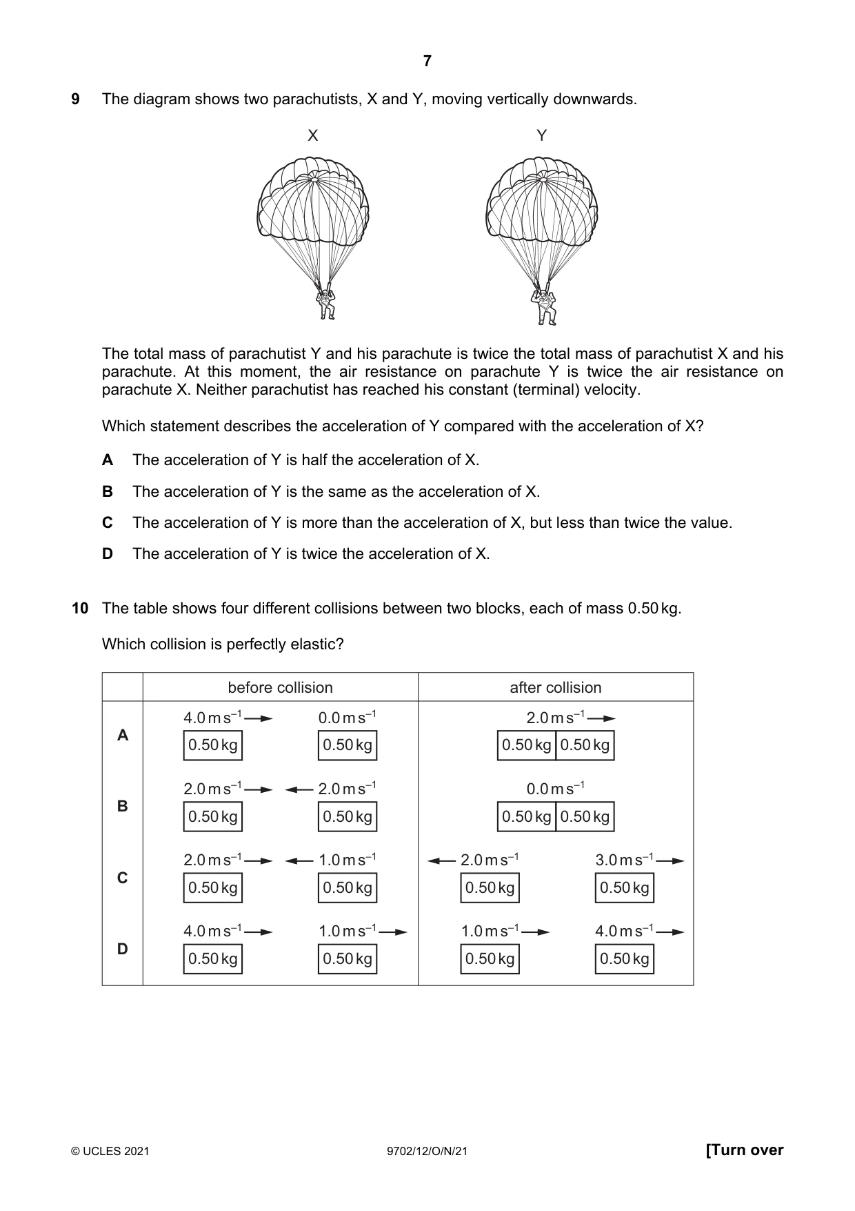 Cambridge A Level Physics 9702 2021 Oct/Nov Paper 1 · Variant 2 question paper, page 7 of 24